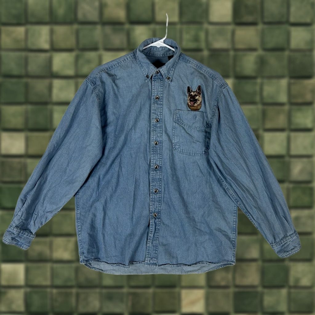 Peregrine VINTAGE Peregrine Bay Denim Button-Up Shirt Men's Small Embroidered Dog Shepherd Size US S / EU 44-46 / 1 - 1 Thumbnail