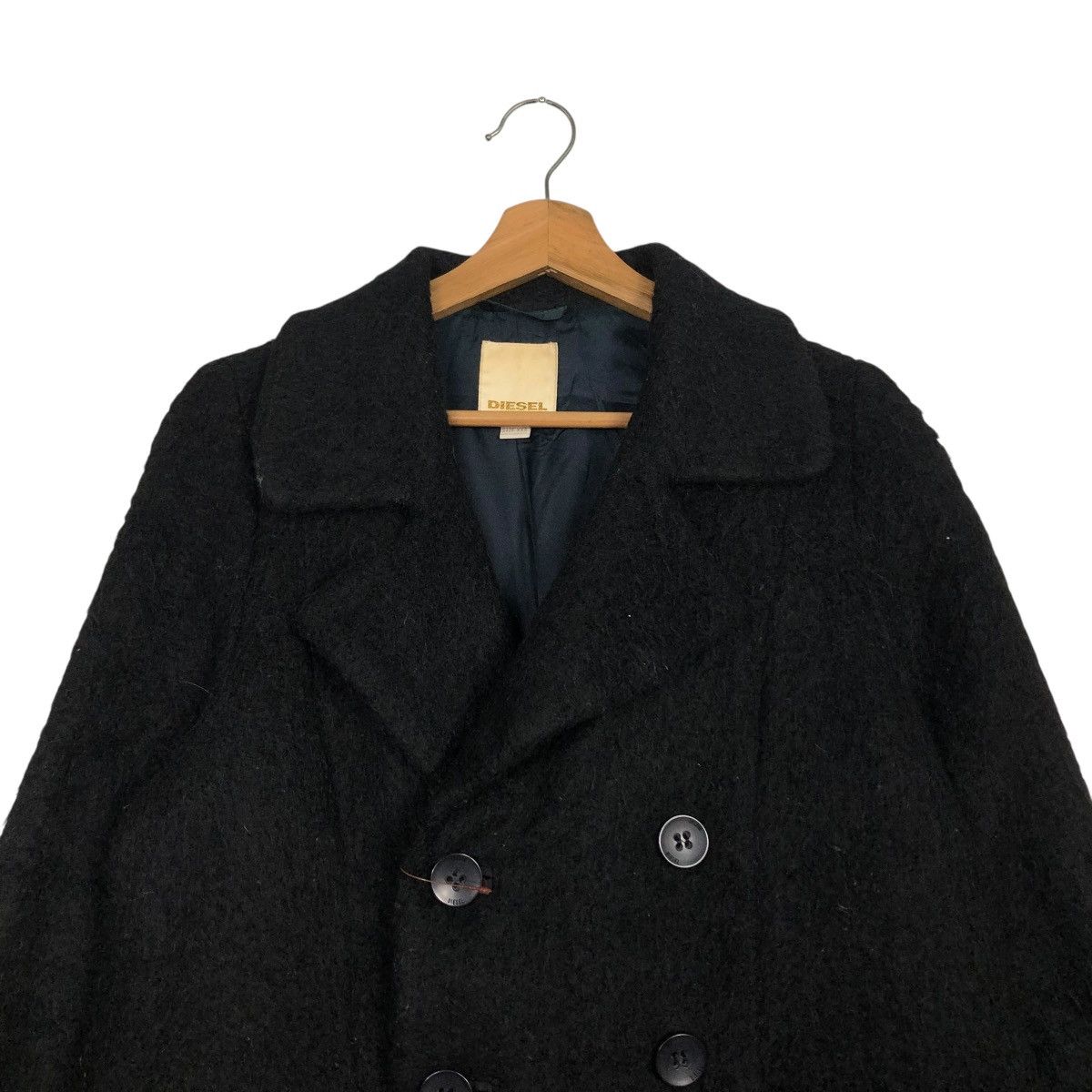Diesel 🔥RICH BLACK MOHAIR LONG JACKET DOUBLE BREAST DIESEL Size US XXS / EU 40 - 5 Thumbnail