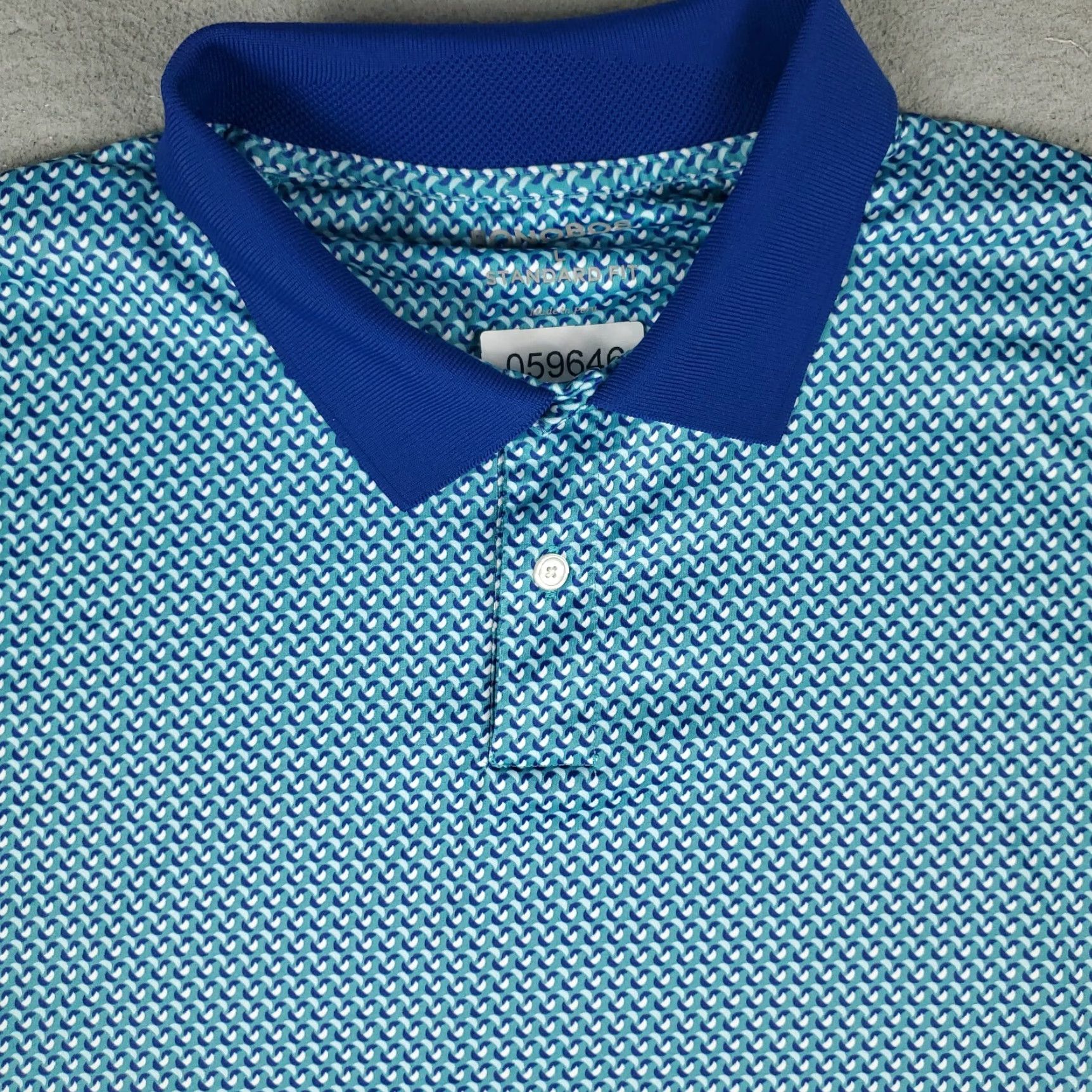 Bonobos Bonobos Polo Shirt Mens Large Blue Geometric Short Sleeve Casual Activewear Size US L / EU 52-54 / 3 - 2 Thumbnail