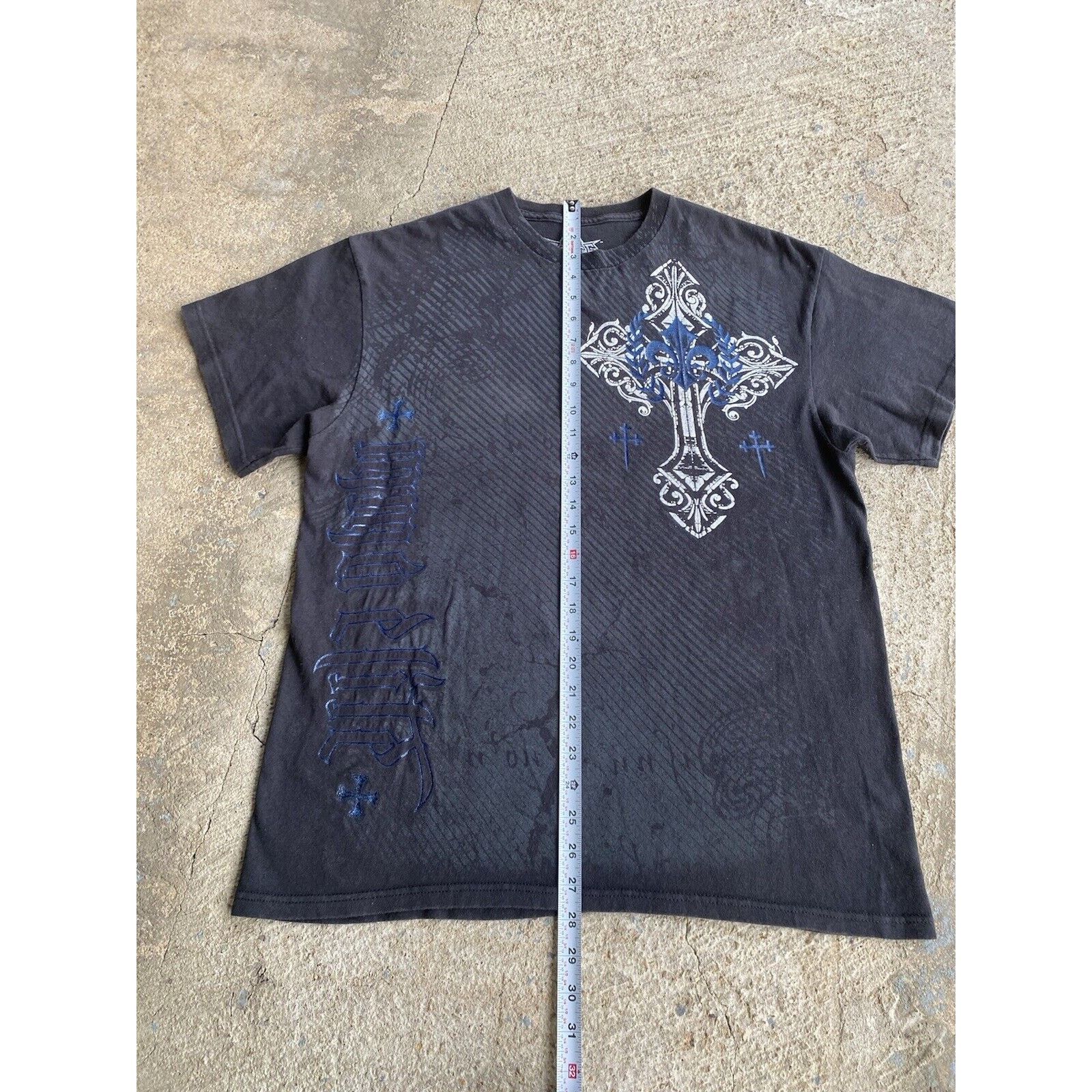 Affliction Vintage MMA Elite Large Skull Cross Gothic Tribal Shirt Size US L / EU 52-54 / 3 - 8 Thumbnail