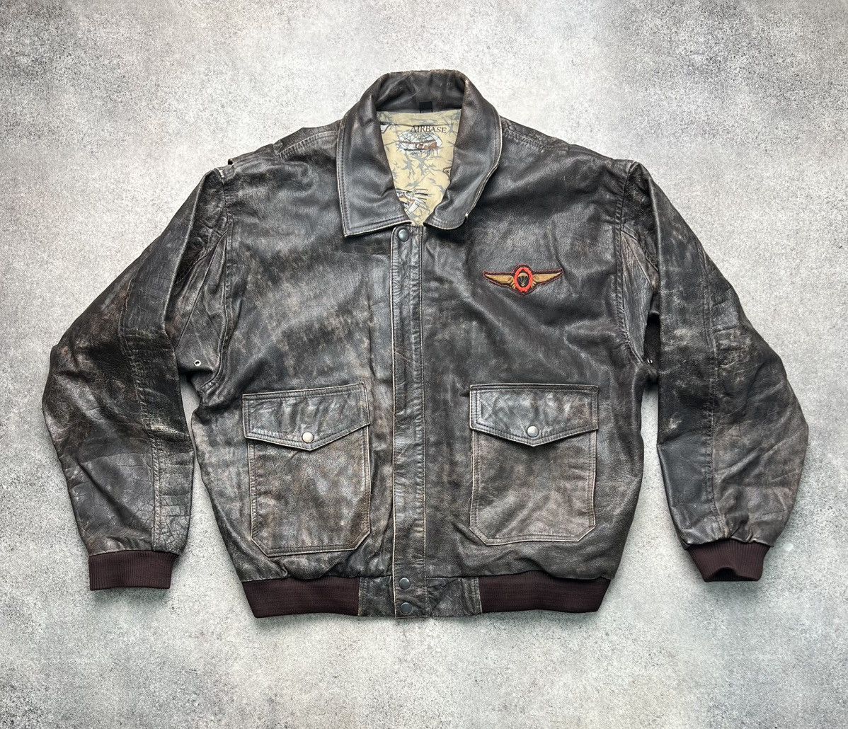 Vintage 90s flight leather bomber jacker
