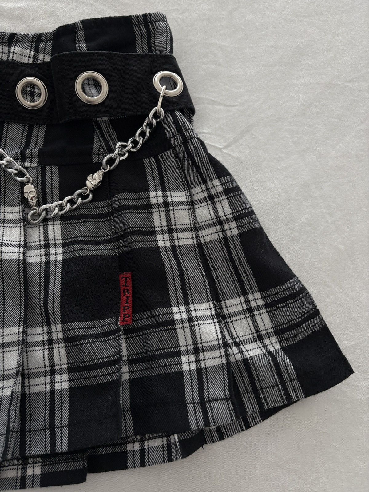 Tripp NYC × Vintage Vintage Tripp NYC Skirt Medium White Black Plaid Mini Tutu Size 28" / US 6 / IT 42 - 5 Thumbnail