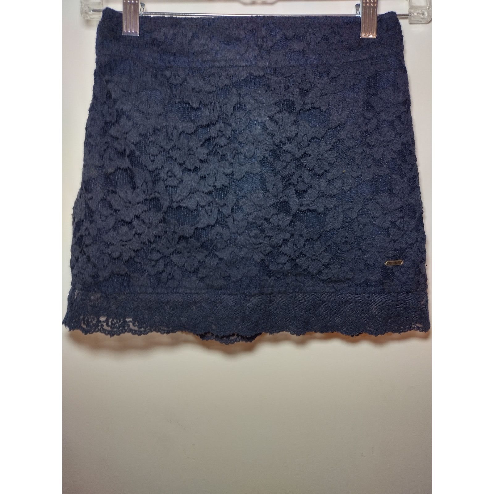 Hollister Hollister Womens Mini Skirt Floral Lace Lined Navy Blue XS Size 22" - 2 Thumbnail