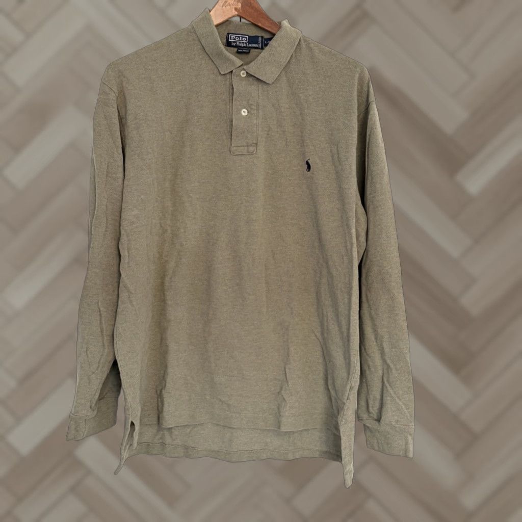 Polo Ralph Lauren Mens Polo Ralph Lauren Polo Shirt Long Sleeve Green Large Size US L / EU 52-54 / 3 - 1 Thumbnail