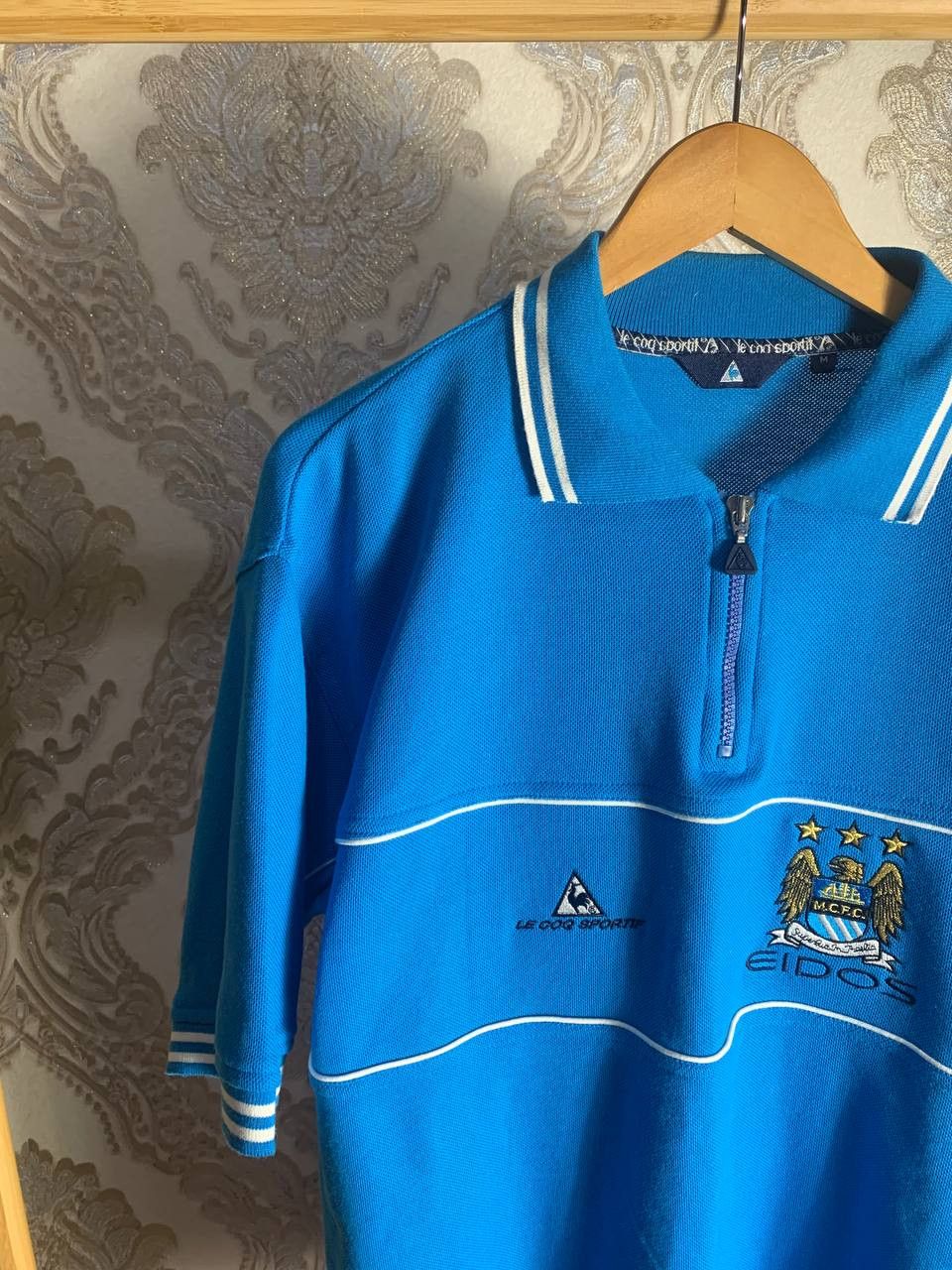 Le Coq Sportif Vintage FC Manchester City England Retro Soccer Jersey 90s Size US M / EU 48-50 / 2 - 3 Thumbnail