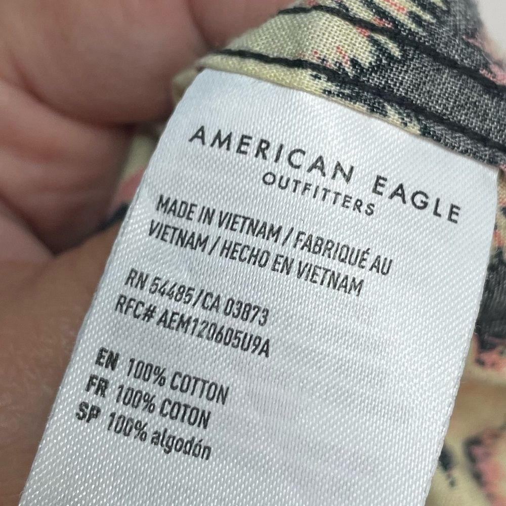 American Eagle Outfitters American Eagle Yellow Palm Tree Button Front Shirt Large Size US L / EU 52-54 / 3 - 5 Thumbnail