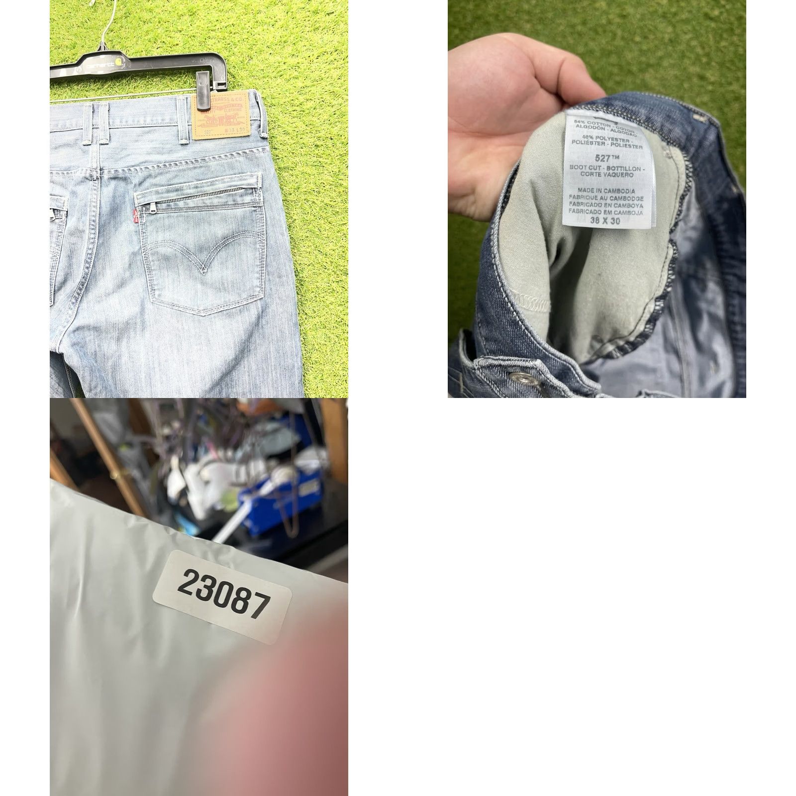 Levi's Levis 527 Jeans Mens 38x30 Boot Cut Light Wash Denim Blue 527 Series Boots Cut 5-Pocket Regular Rise Mid Vintage No Size US 38 / EU 54 - 8 Thumbnail