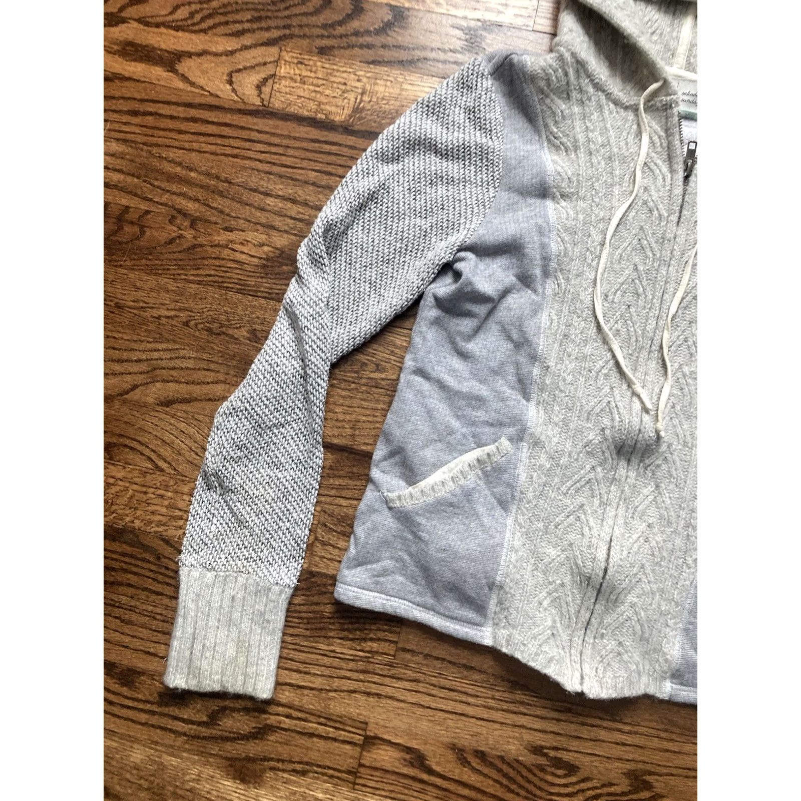 Anthropologie Anthropologie Saturday Sunday Hoodie Womens Small Gray Wool Blend Knit Full Zip Size S / US 4 / IT 40 - 2 Thumbnail