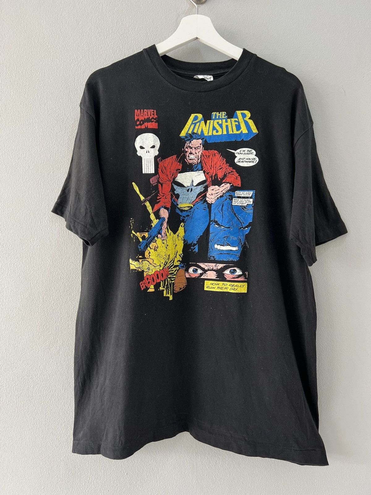 image of The Punisher Marvel Comics 1990’ in Black, Men's (Size XL)