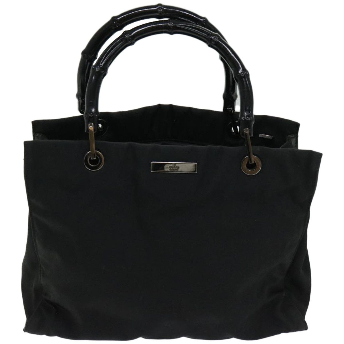 Gucci Bamboo Black Synthetic Handbag (Pre-Owned) Size ONE SIZE - 1 Thumbnail