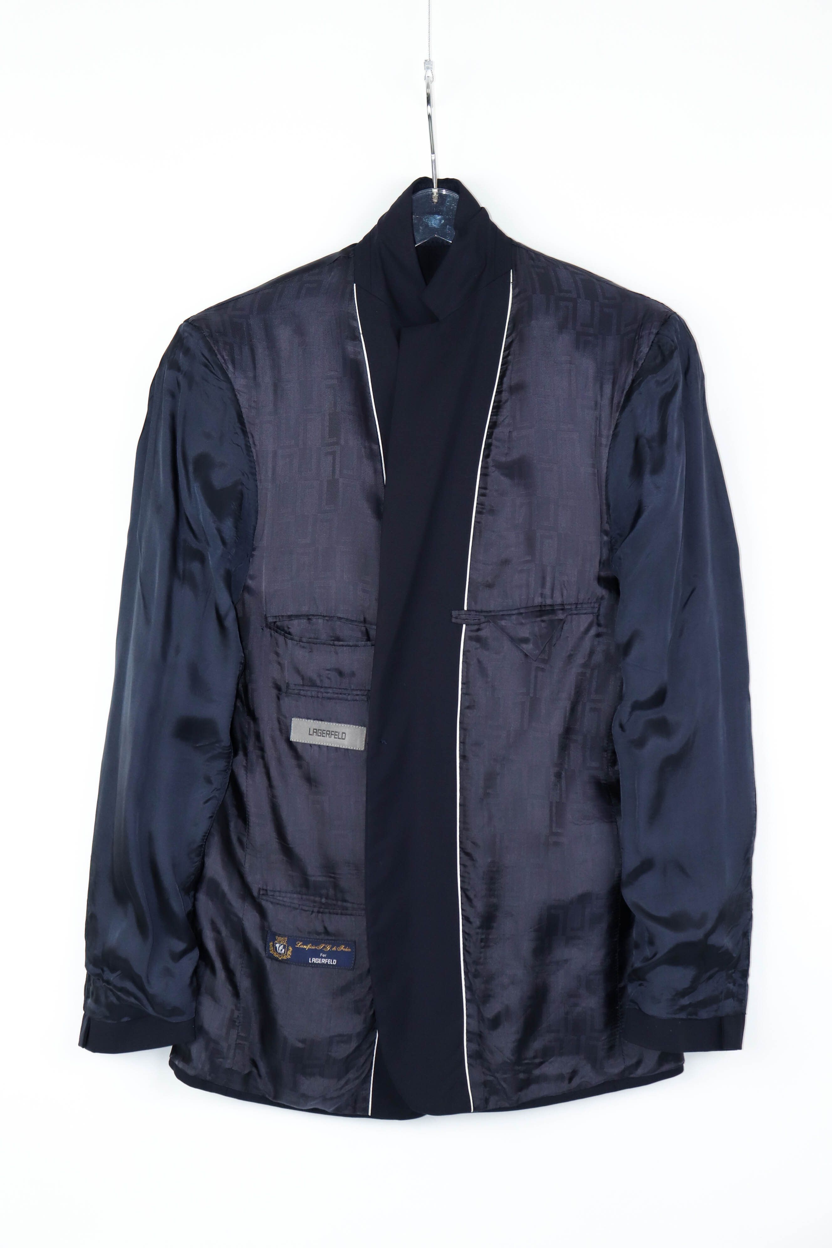 Karl Lagerfeld Lagerfeld Vintage 00s Blue Wool Sport Coat Blazer Jacket Size US M / EU 48-50 / 2 - 9 Thumbnail