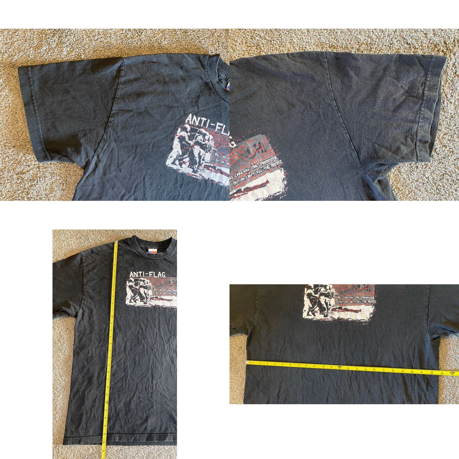 Doublet VINTAGE Anti-Flag MENS XL Protester Bullets Don't Silence Double Sided Shirt Made In USA Size US XL / EU 56 / 4 - 8 Thumbnail