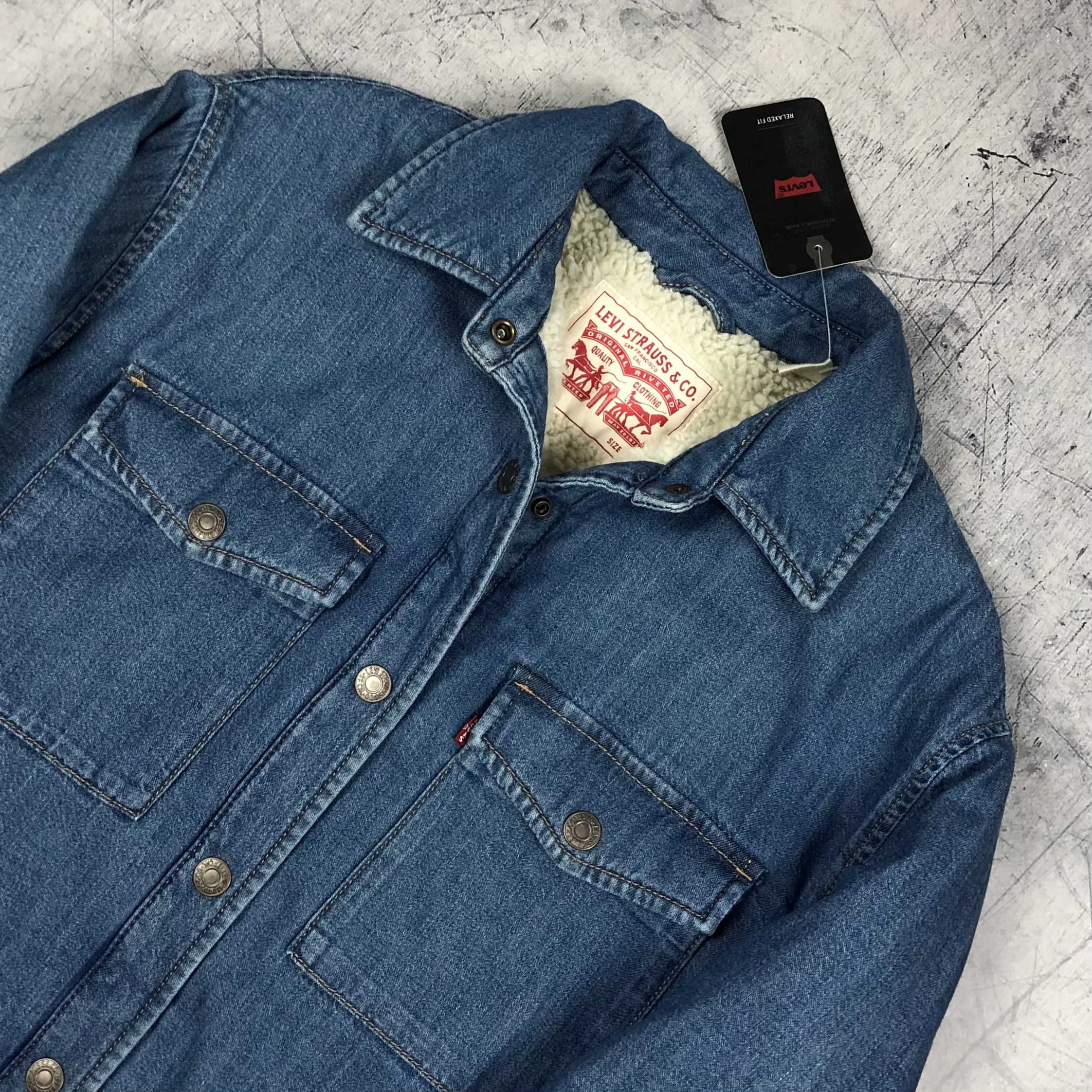 Levi's Levi’s Fleece Sherpa Denim Button-up Jacket New! Size S / US 4 / IT 40 - 3 Thumbnail