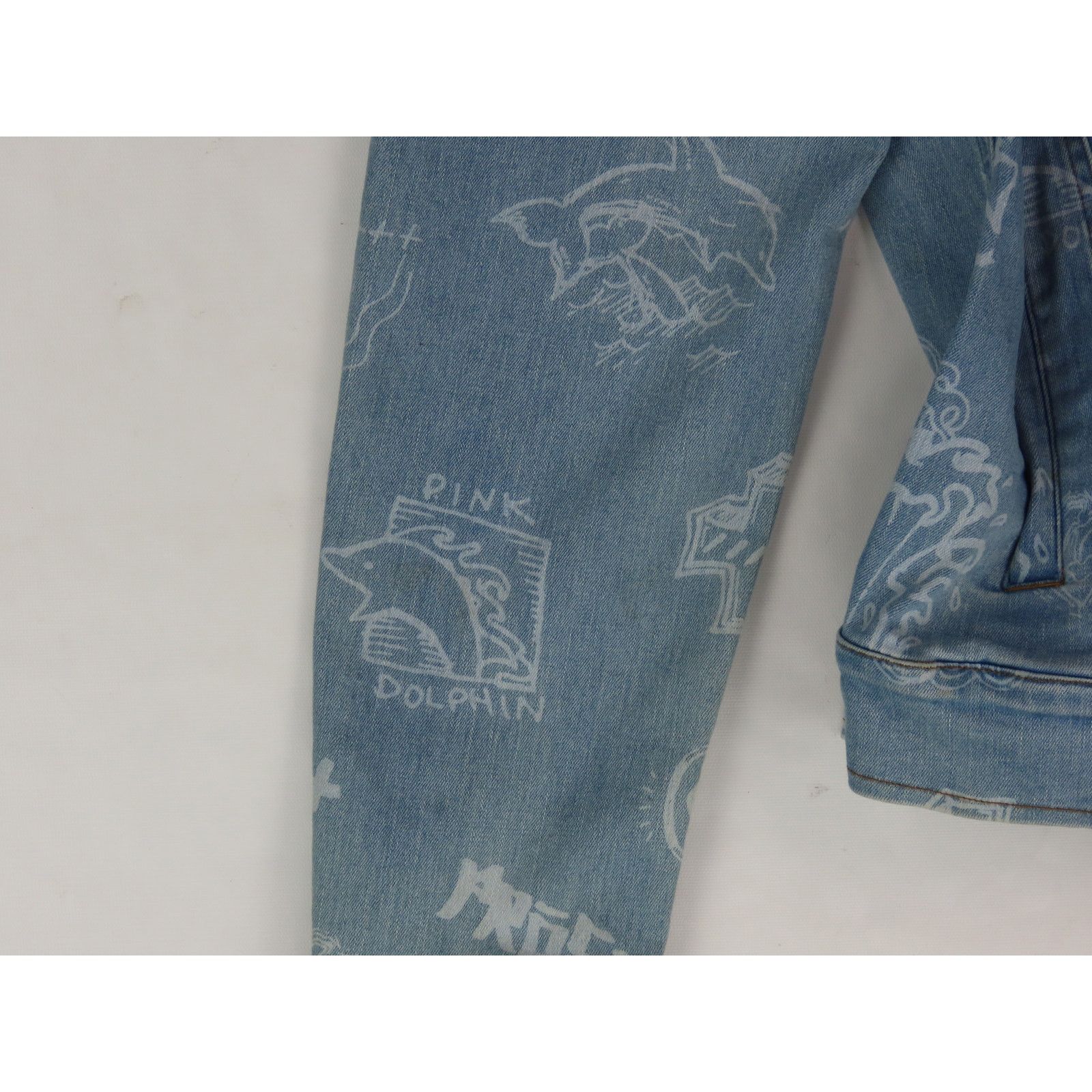 Pink Dolphin Pink Dolphin Scribbles All Over Trucker Denim Jean Jacket L Size US L / EU 52-54 / 3 - 5 Thumbnail