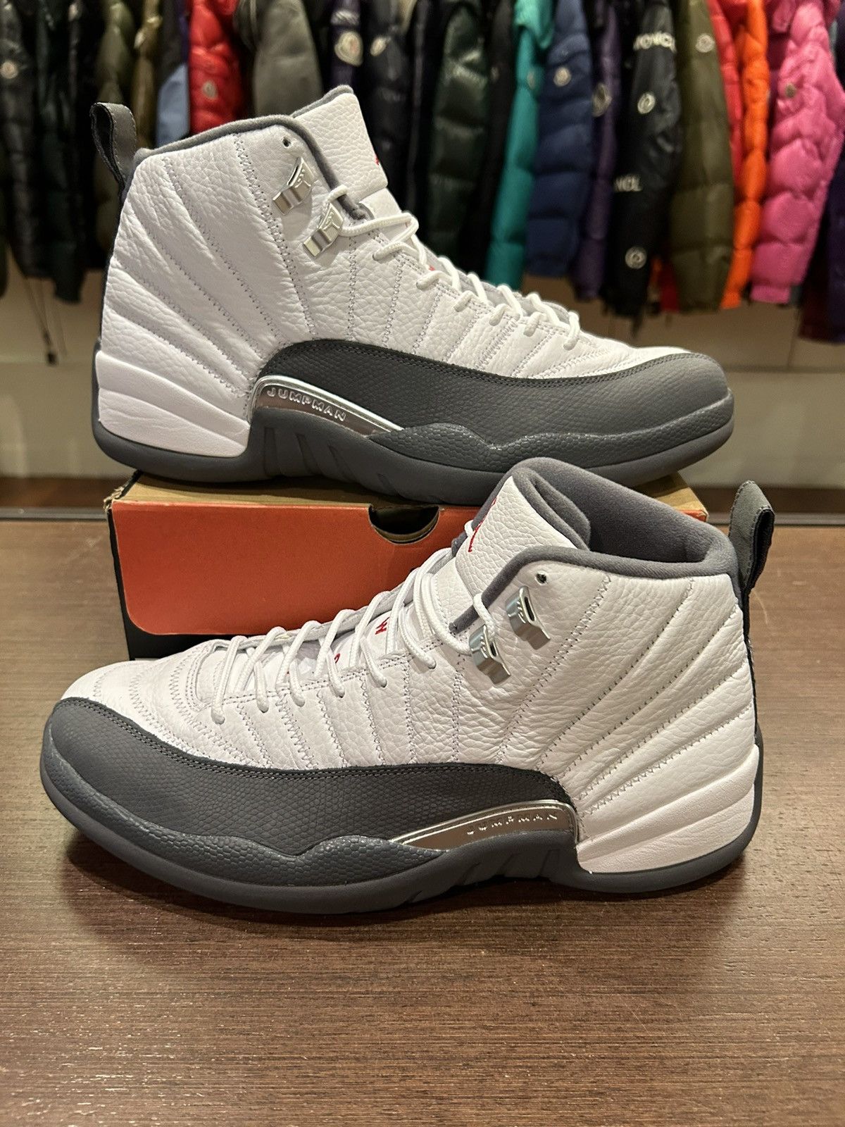 Jordan Brand Jordan 12 Retro ‘White Dark Grey’ Size US 12 / EU 45 - 1 Thumbnail