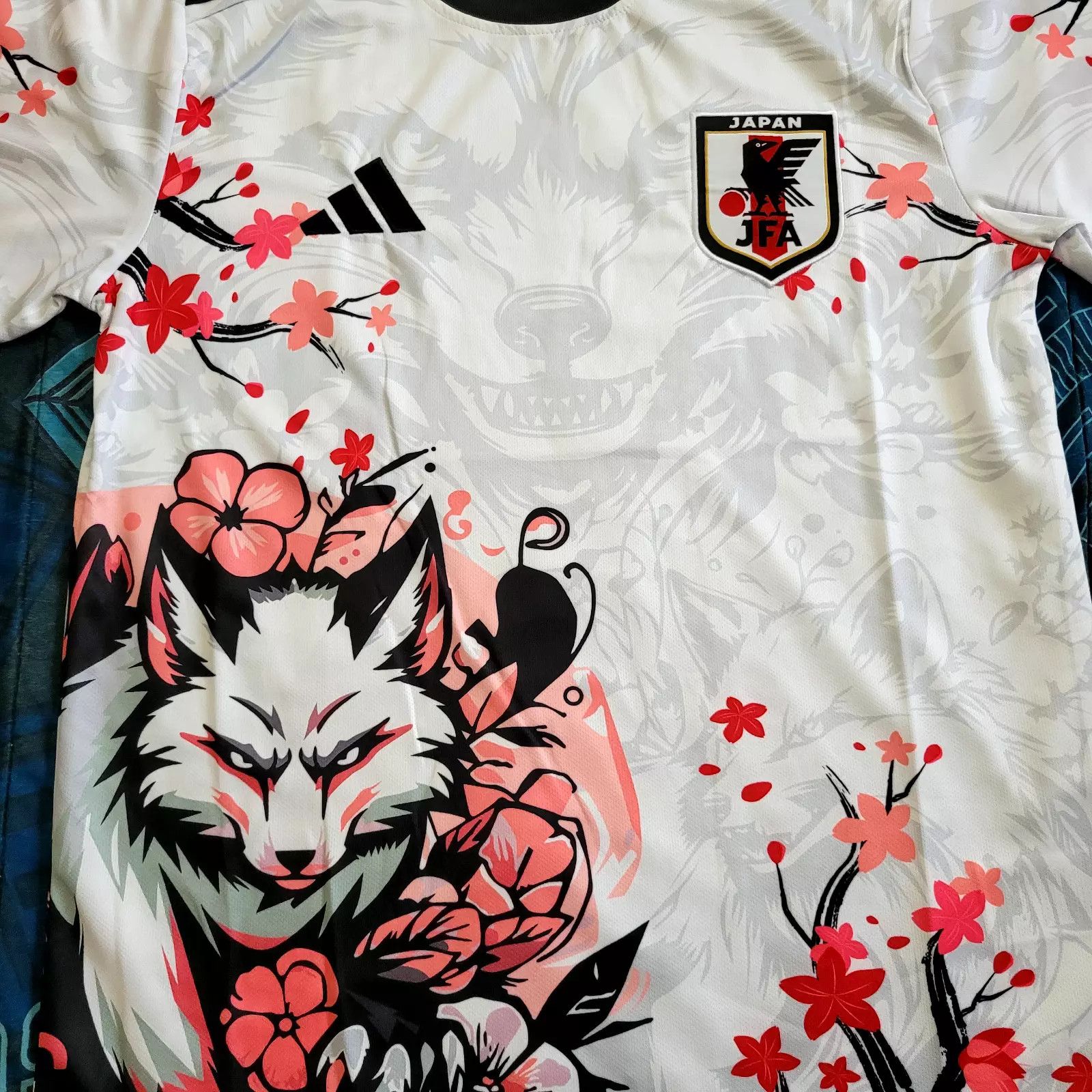 Other Japan Soccer Jersey – Special White Wolf Blossom Edition Size US M / EU 48-50 / 2 - 2 Thumbnail