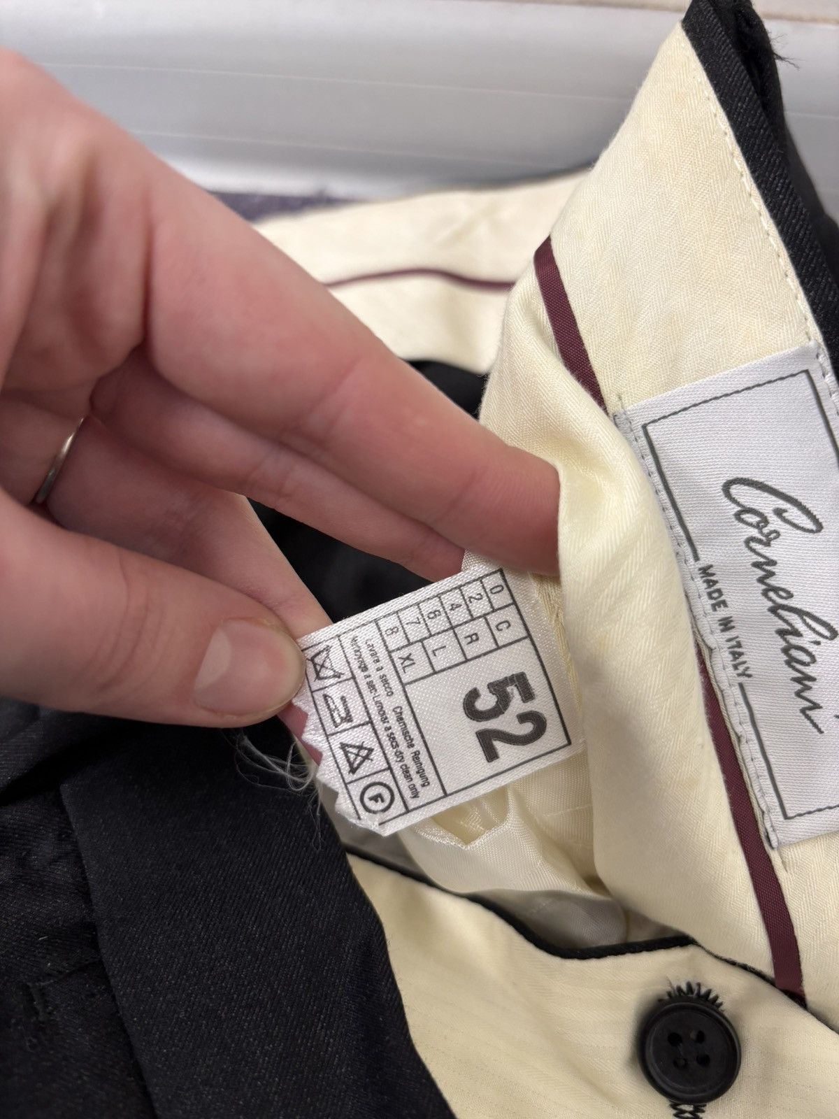 Corneliani Corneliani Men’s Charcoal Black Pleated Wool Dress Pants Size US 36 / EU 52 - 12 Thumbnail