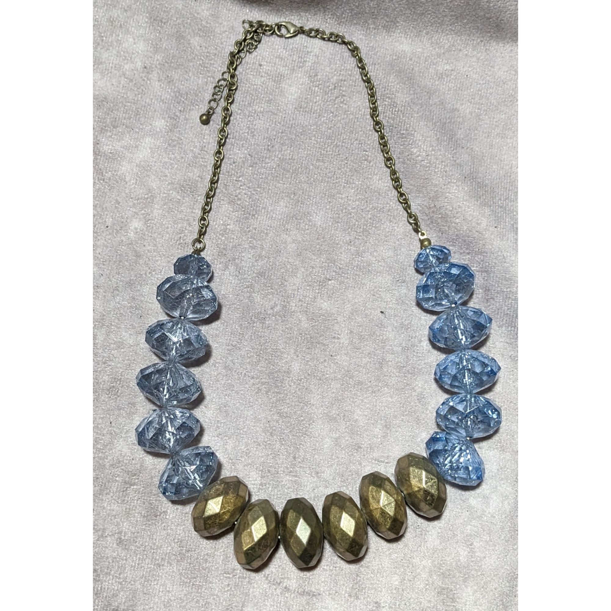 Other Retro Chunky Blue And Gold Beaded Necklace Size ONE SIZE - 7 Thumbnail