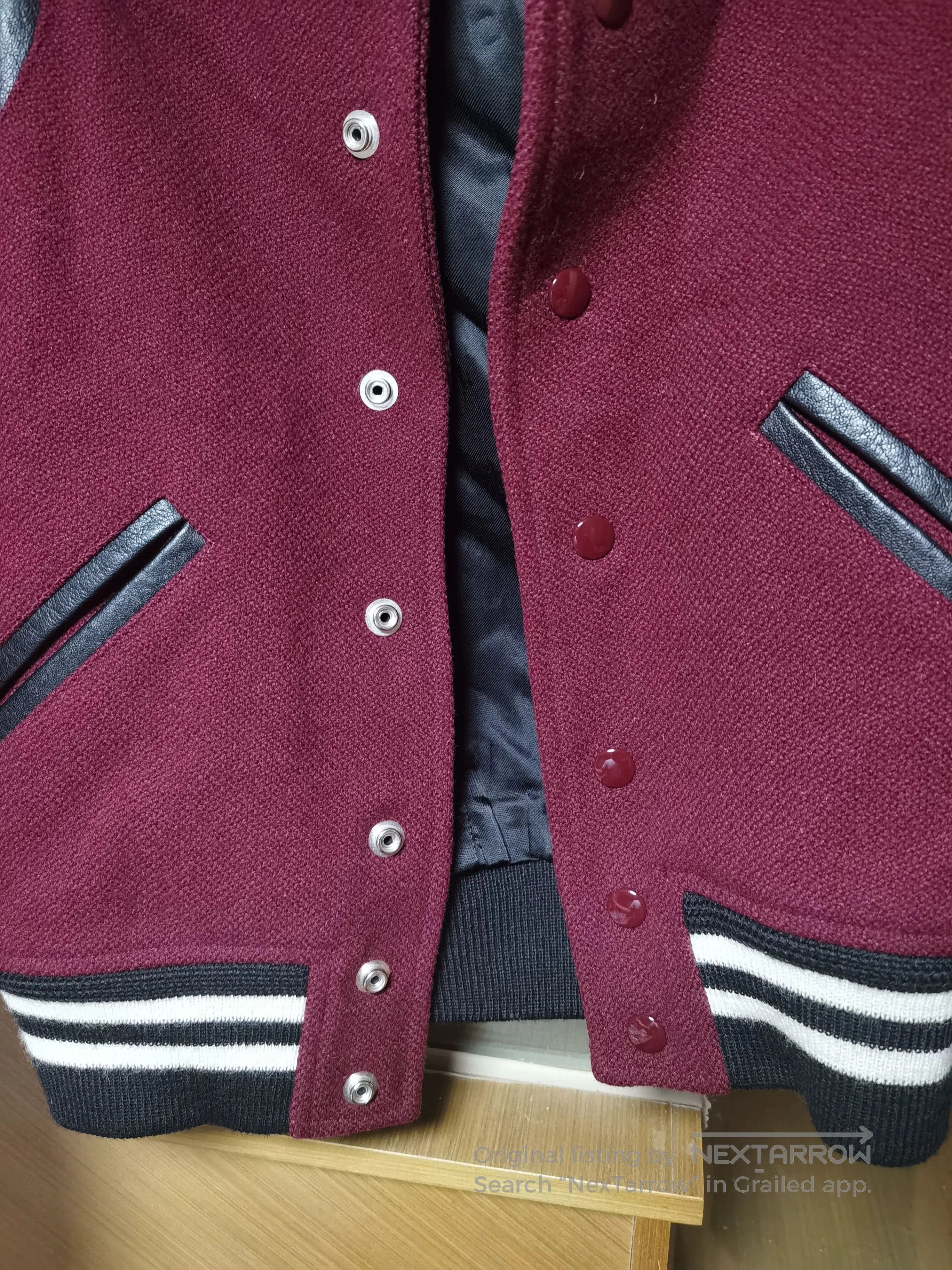 Saint Laurent Paris Saint Laurent Burgundy Baseball Jacket. Size S / US 4 / IT 40 - 5 Thumbnail