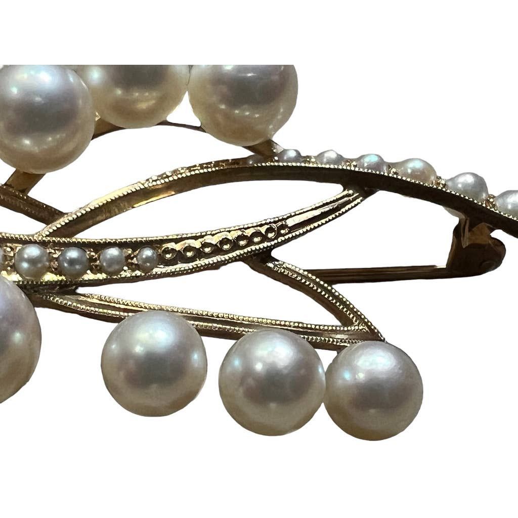 Unknown London Vintage 14k Gold Brooch Pin with 26 Pearls 4g Size ONE SIZE - 8 Thumbnail