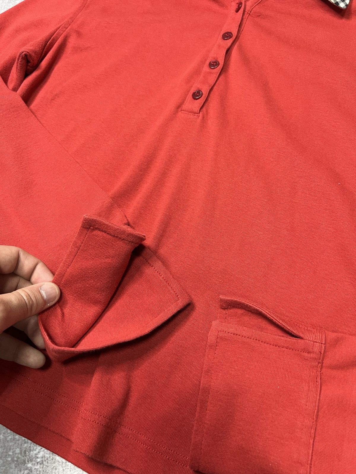Burberry Burberry London Red Long Sleeve Polo Shirt Size M / US 6-8 / IT 42-44 - 7 Thumbnail
