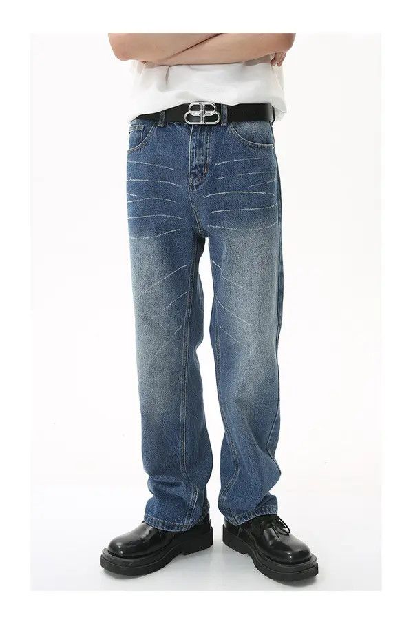 Japanese Brand Hamada x Asou Vintage Washed Straight Loose Graffiti Jeans Size US 32 / EU 48 - 1 Thumbnail