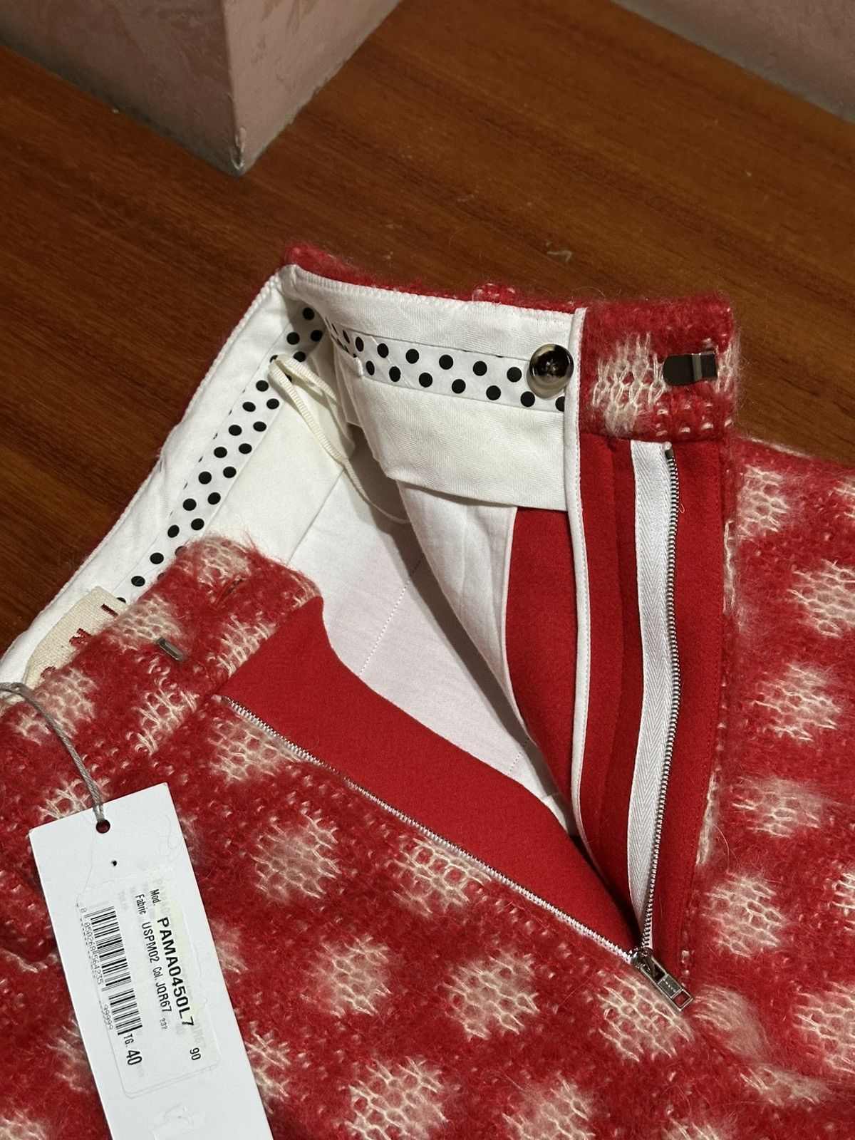 Marni Marni DINGYUN ZHANG fw23 Mohair red & white dots pants Size 27" / US 4 / IT 40 - 6 Thumbnail