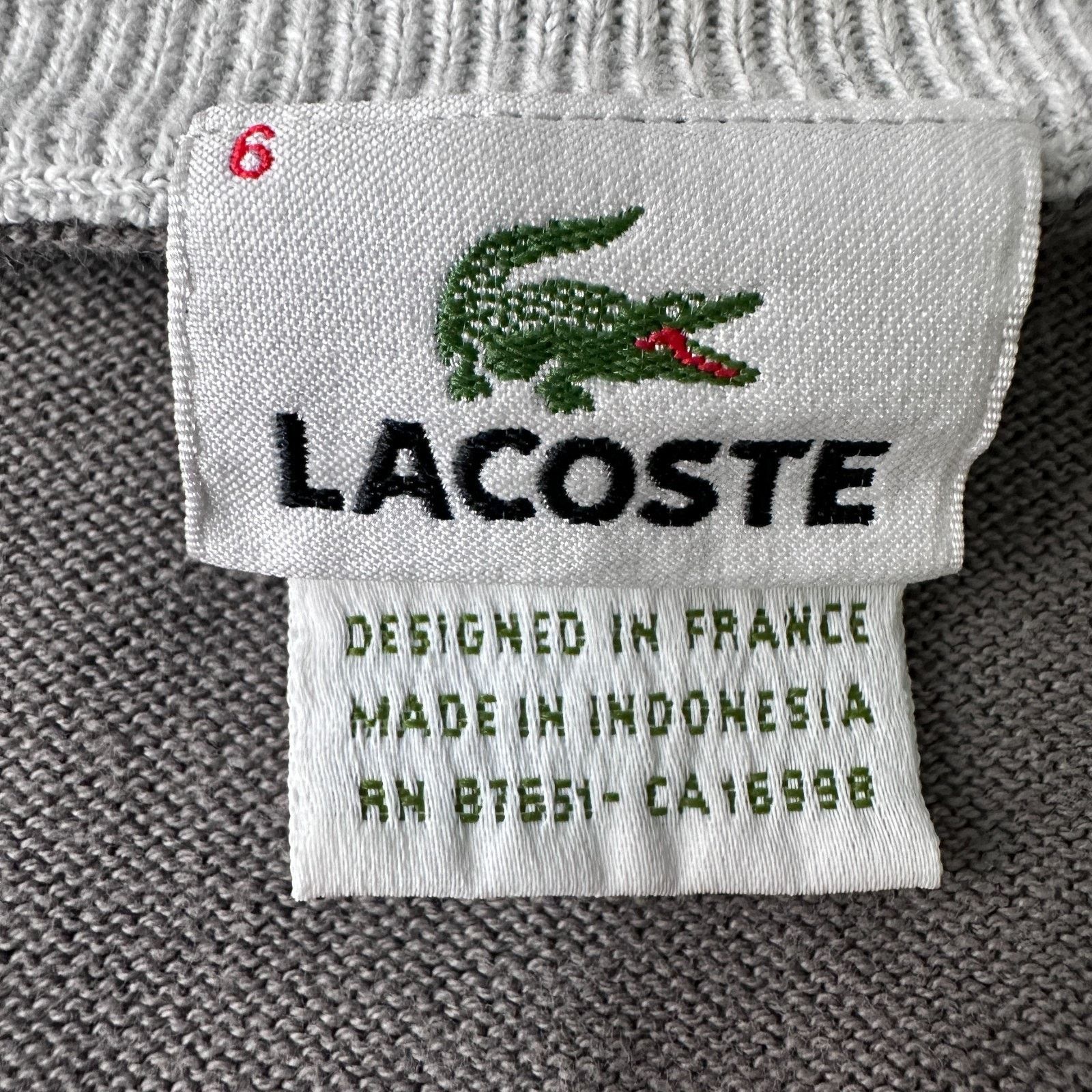 Lacoste Lacoste Sweater Men’s 6 Gray White Black Argyle Knit V-Neck Size US XL / EU 56 / 4 - 6 Thumbnail