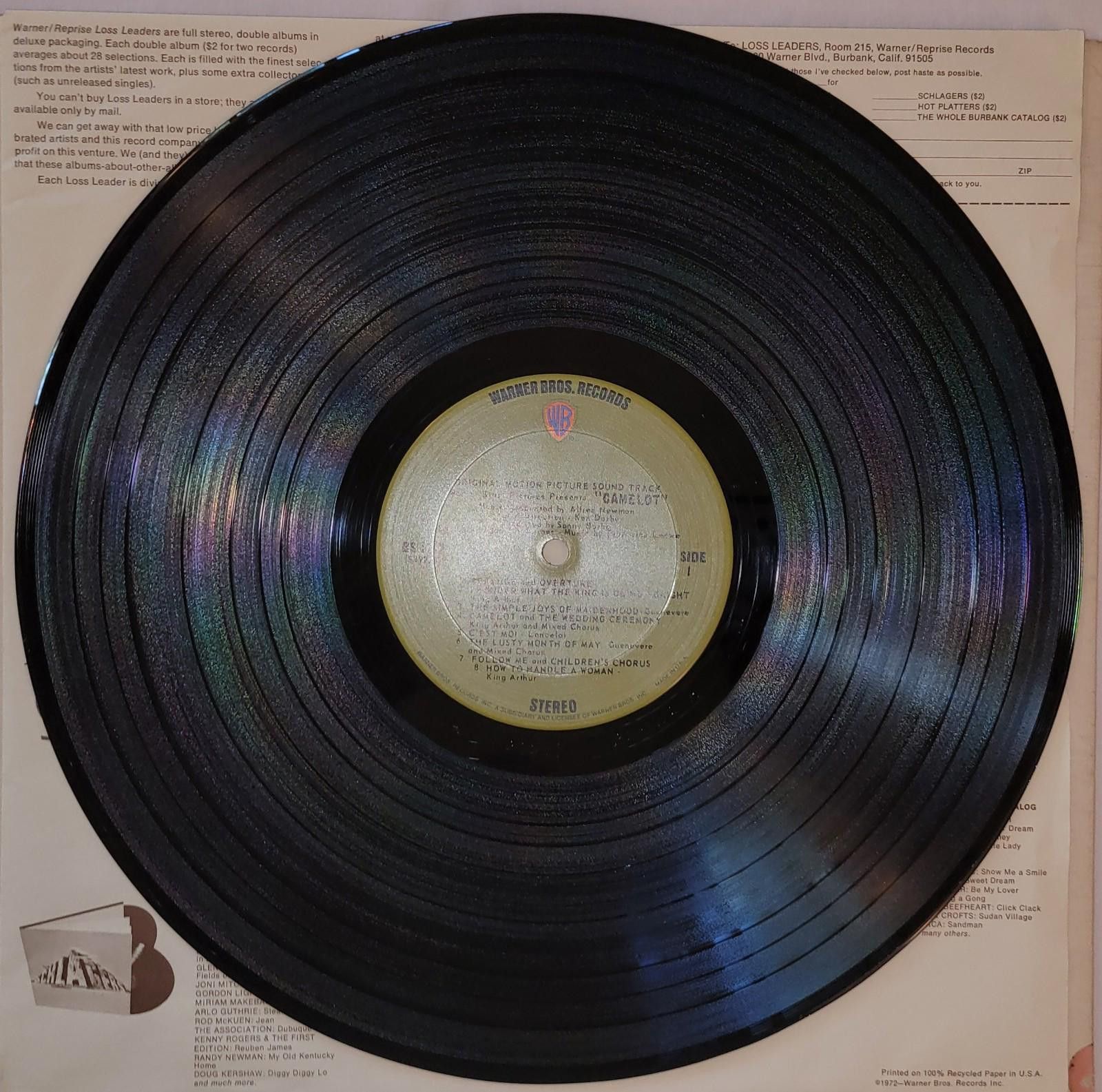 Designer Camelot Motion Picture Soundtrack LP 1967 Vinyl Album VG+ Size ONE SIZE - 3 Thumbnail