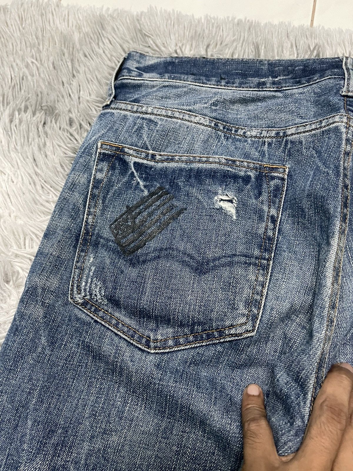 American Eagle Outfitters 2000s AMERICAN EAGLES OUTFITTER RARE DISTRESSED DENIM Size US 33 - 19 Thumbnail