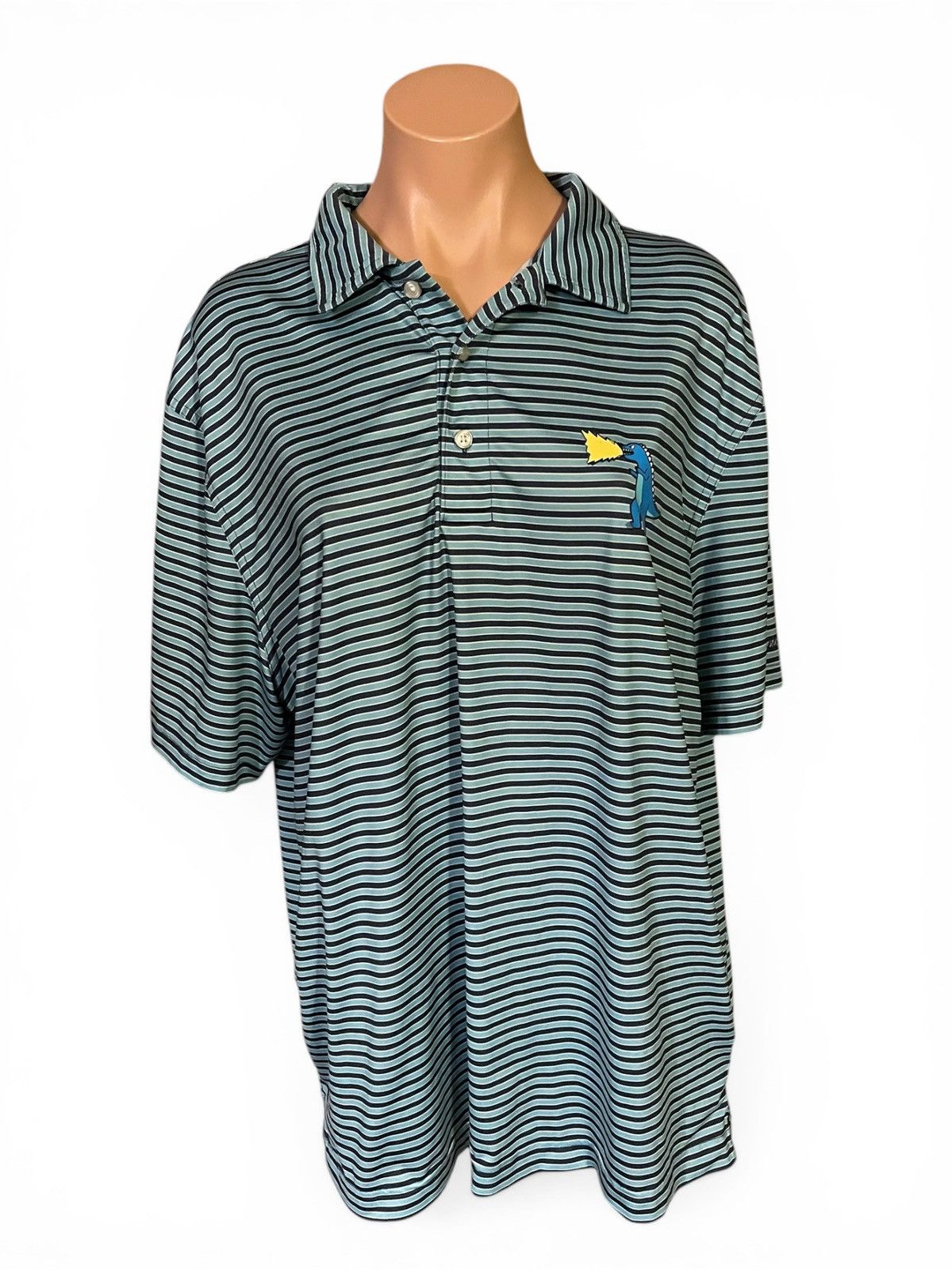 Chubbies Chubbies Men’s L Blue Striped Fired Up Stretched Polo Shirt Size US L / EU 52-54 / 3 - 1 Thumbnail