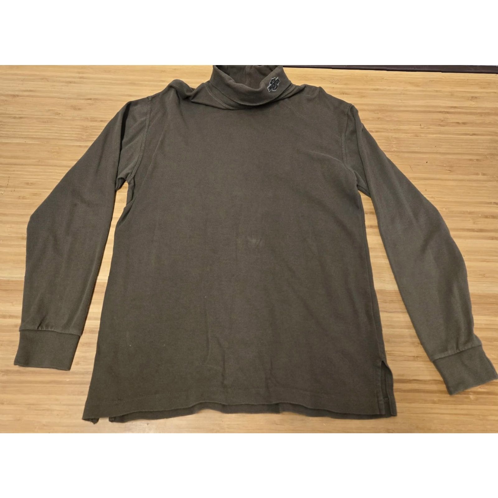 Harley Davidson Harley-Davidson Shirt Mens M Brown Long Sleeve Turtleneck Logo Biker Moto Size US M / EU 48-50 / 2 - 2 Thumbnail