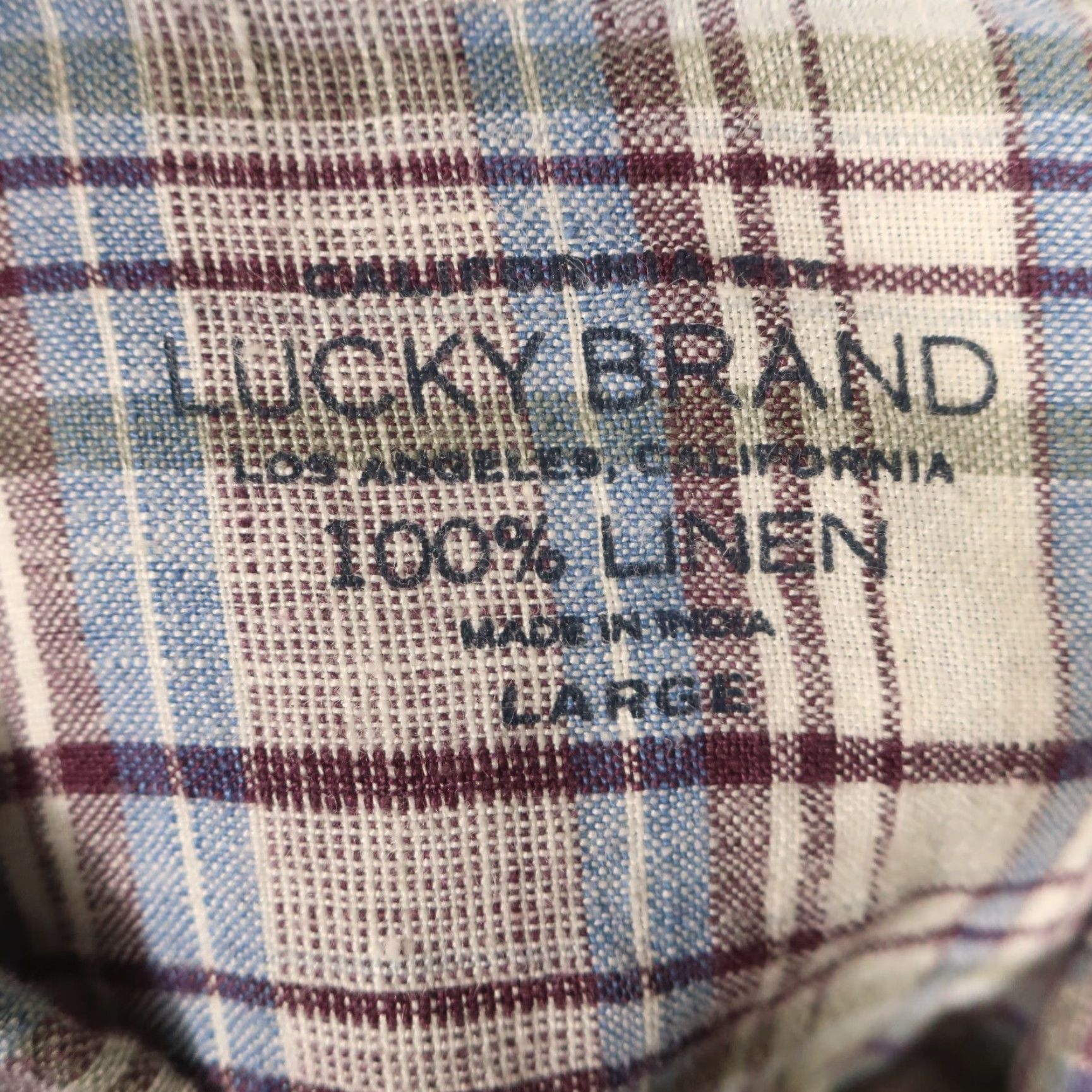 Lucky Brand Lucky Brand Linen Shirt Mens L Multicolor Plaid Button Up Long Sleeve EUC Size US L / EU 52-54 / 3 - 2 Thumbnail