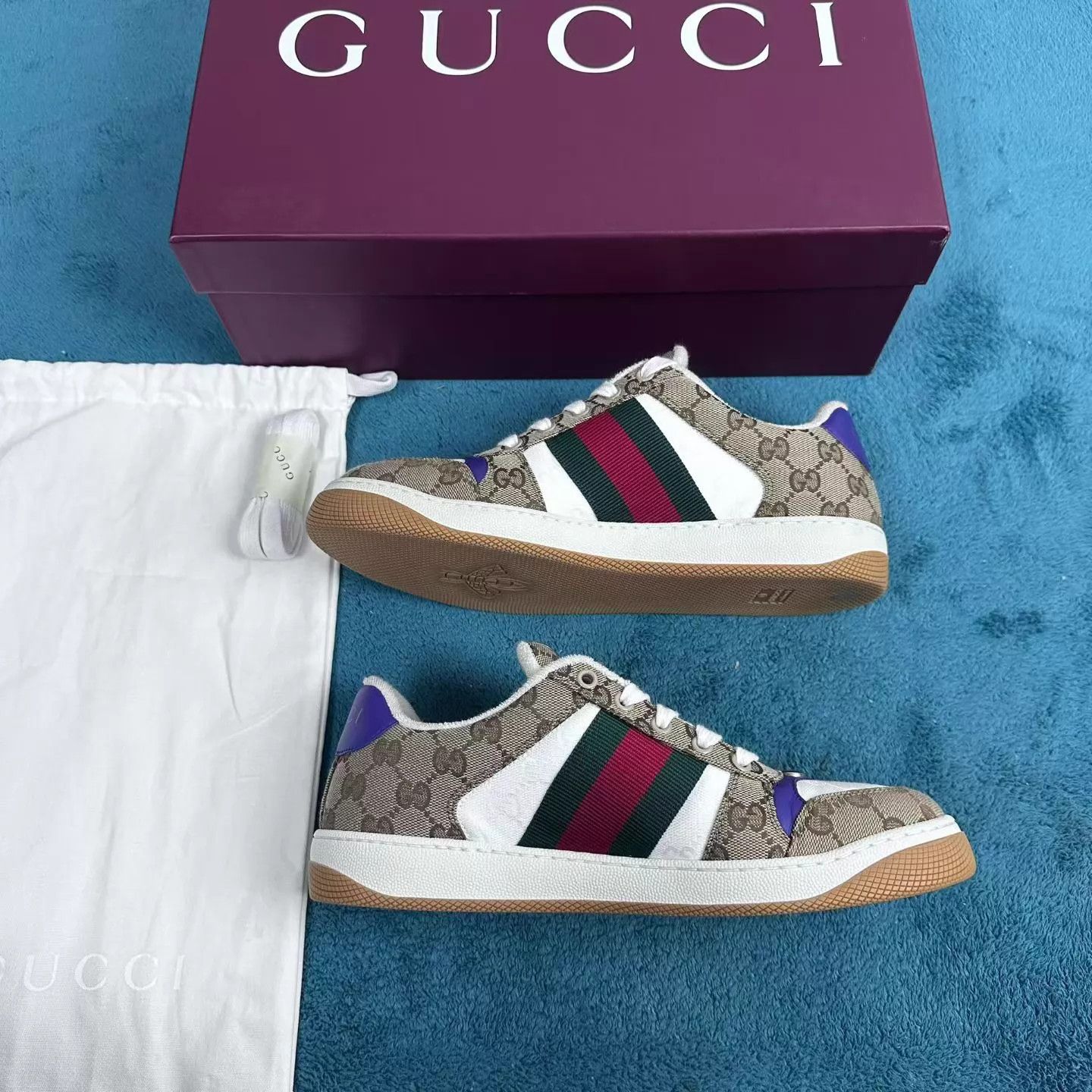 Gucci GUCCI Rhyton Brown Purple Tail UK7.5/EUR41.5 Size US 8.5 / EU 41-42 - 3 Thumbnail