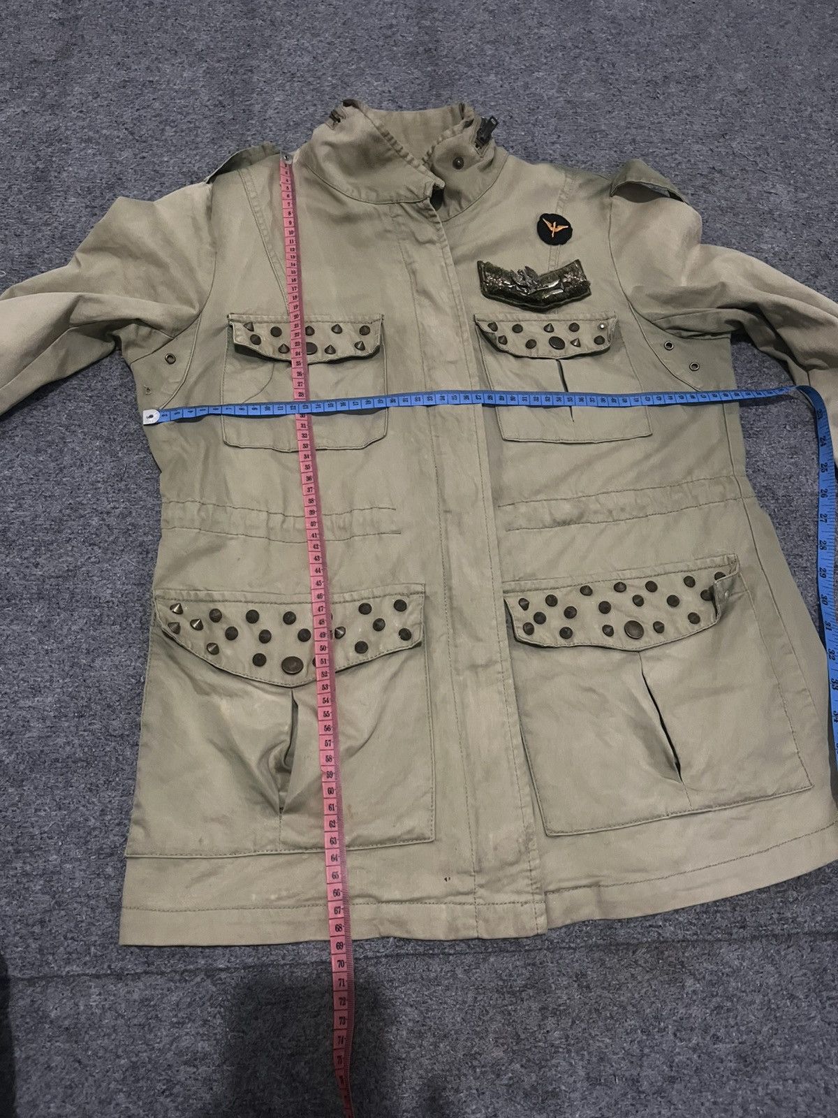 Japanese Brand Studded Punk Military Field Jacket Olive Drab Size US M / EU 48-50 / 2 - 9 Thumbnail