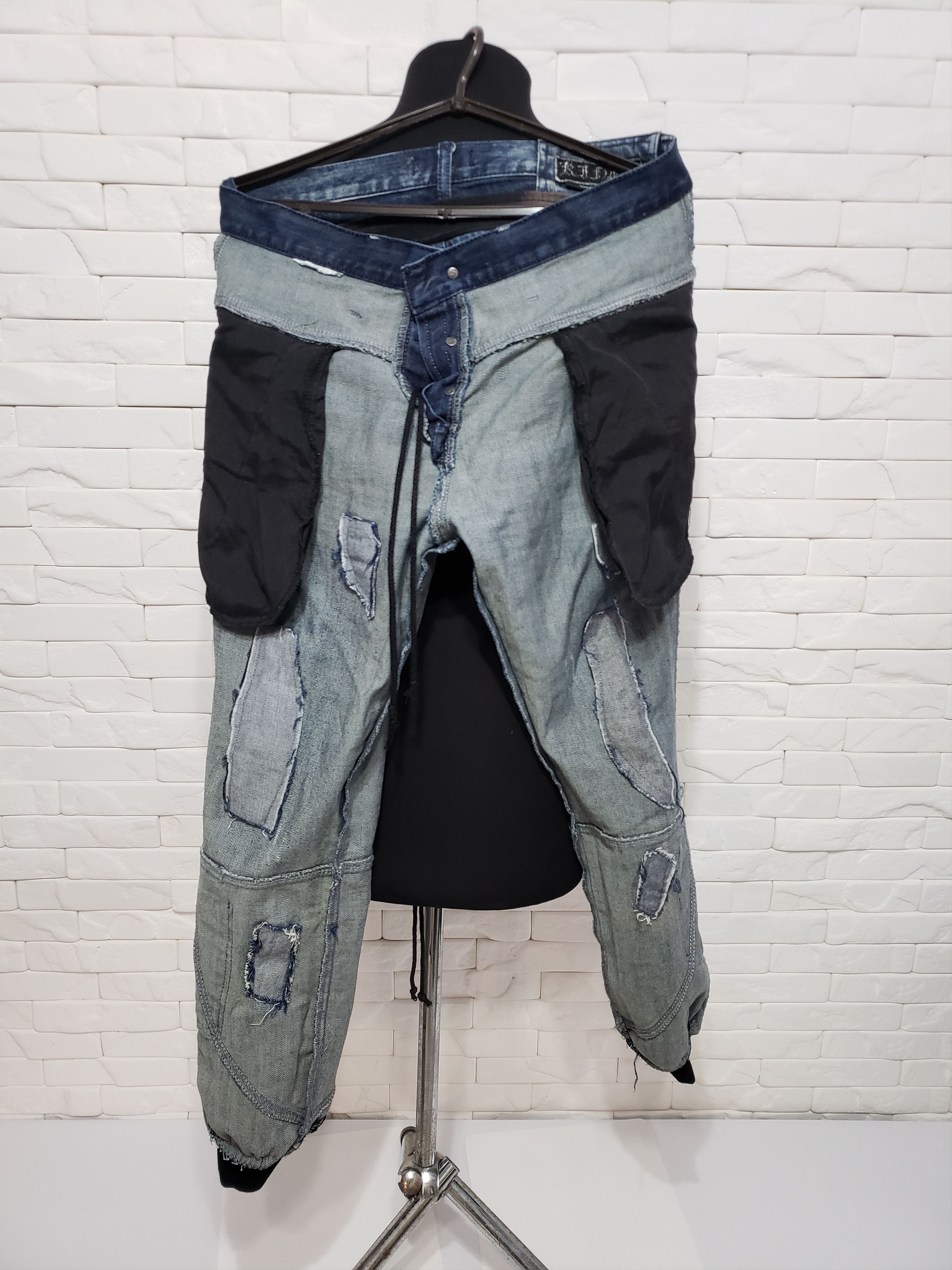 Uniqlo Men's denim pants in blue, decorated with metal elements. Size US 35 - 8 Thumbnail