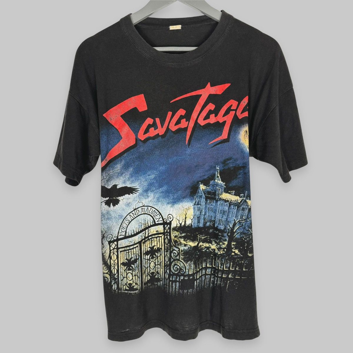 Band Tees Vintage 90s Savatage Poets and Madmen Damond Inside T Shirt Size US L / EU 52-54 / 3 - 1 Thumbnail