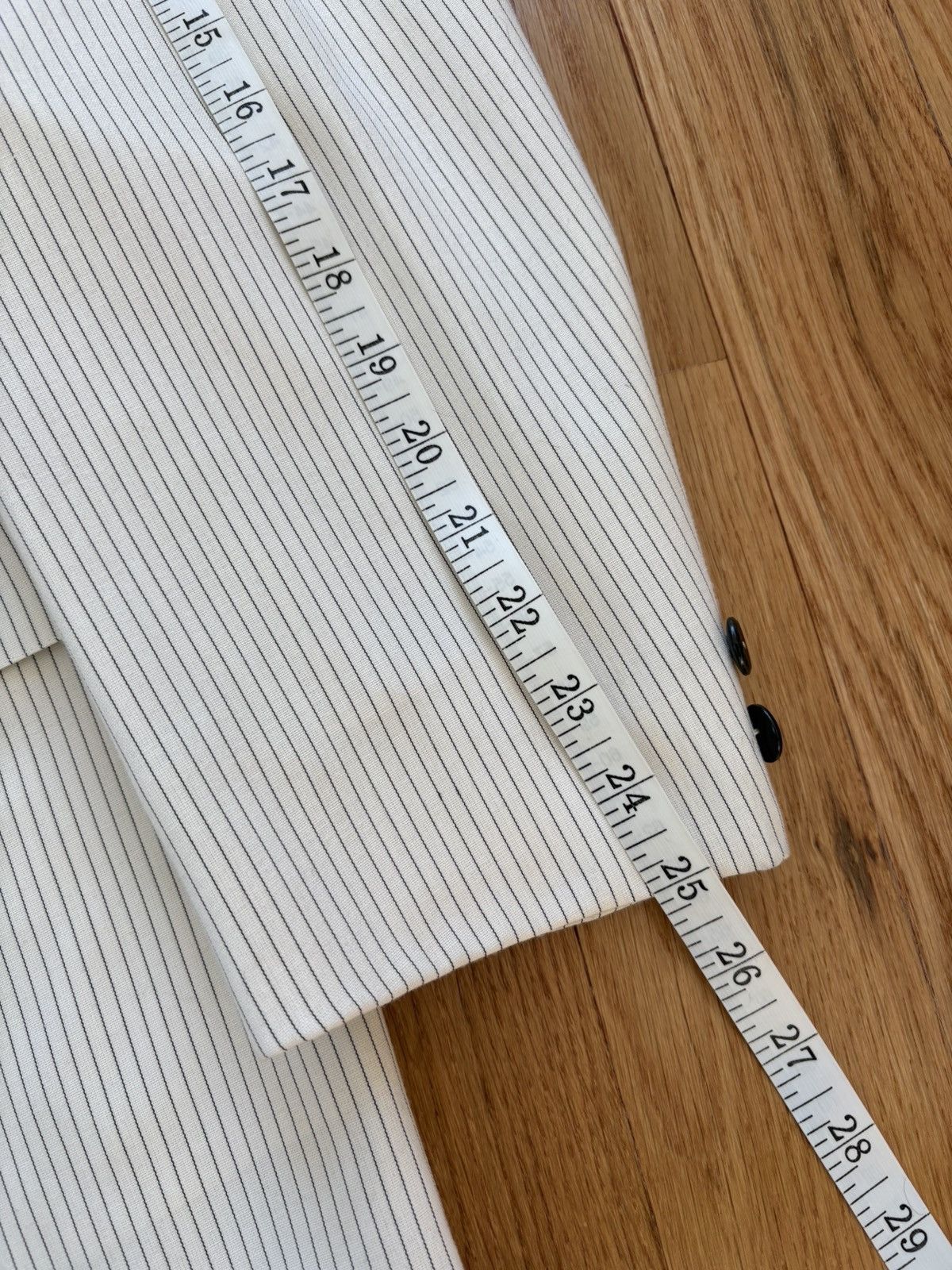 After Six After Six Vintage 40s Pinstripe White Dinner Jacket Tux 43R Size 42R - 11 Thumbnail