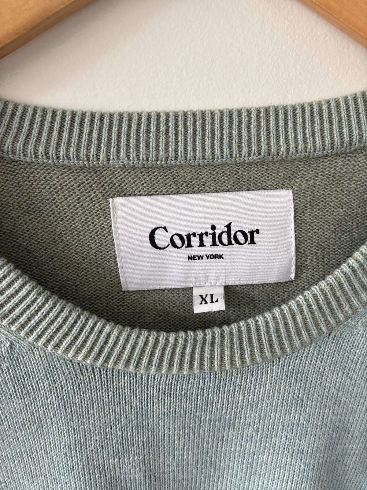 Corridor NYC Crewneck Sweater Light Blue Minimal Knit