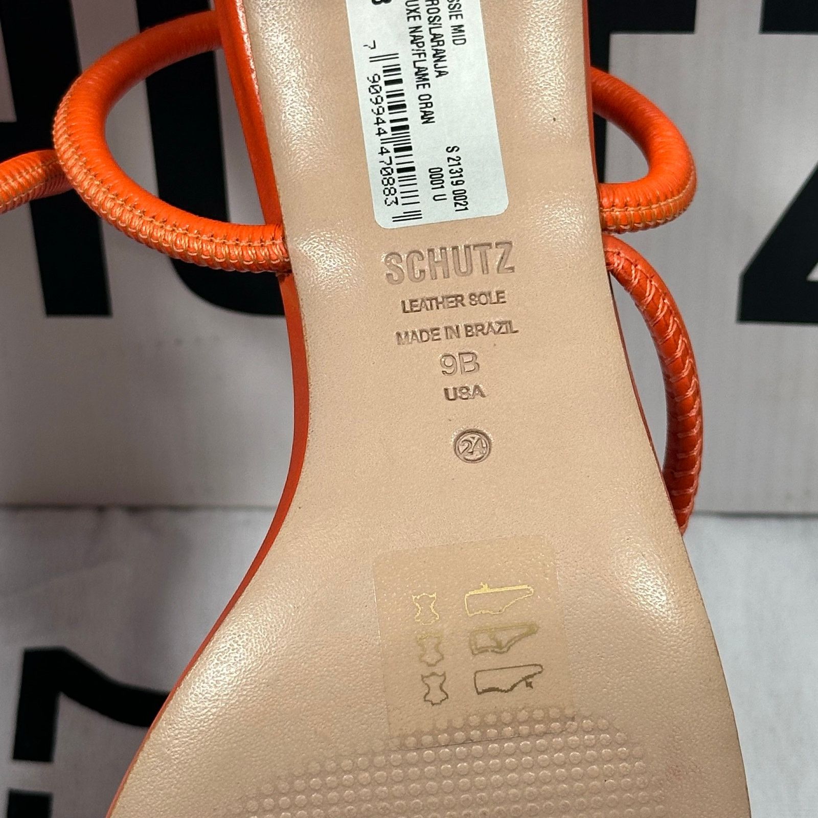 SCHUTZ Schutz Chessie Mid Leather Mid Heel Sandals Orange Size 9 Size US 9 / IT 39 - 9 Thumbnail