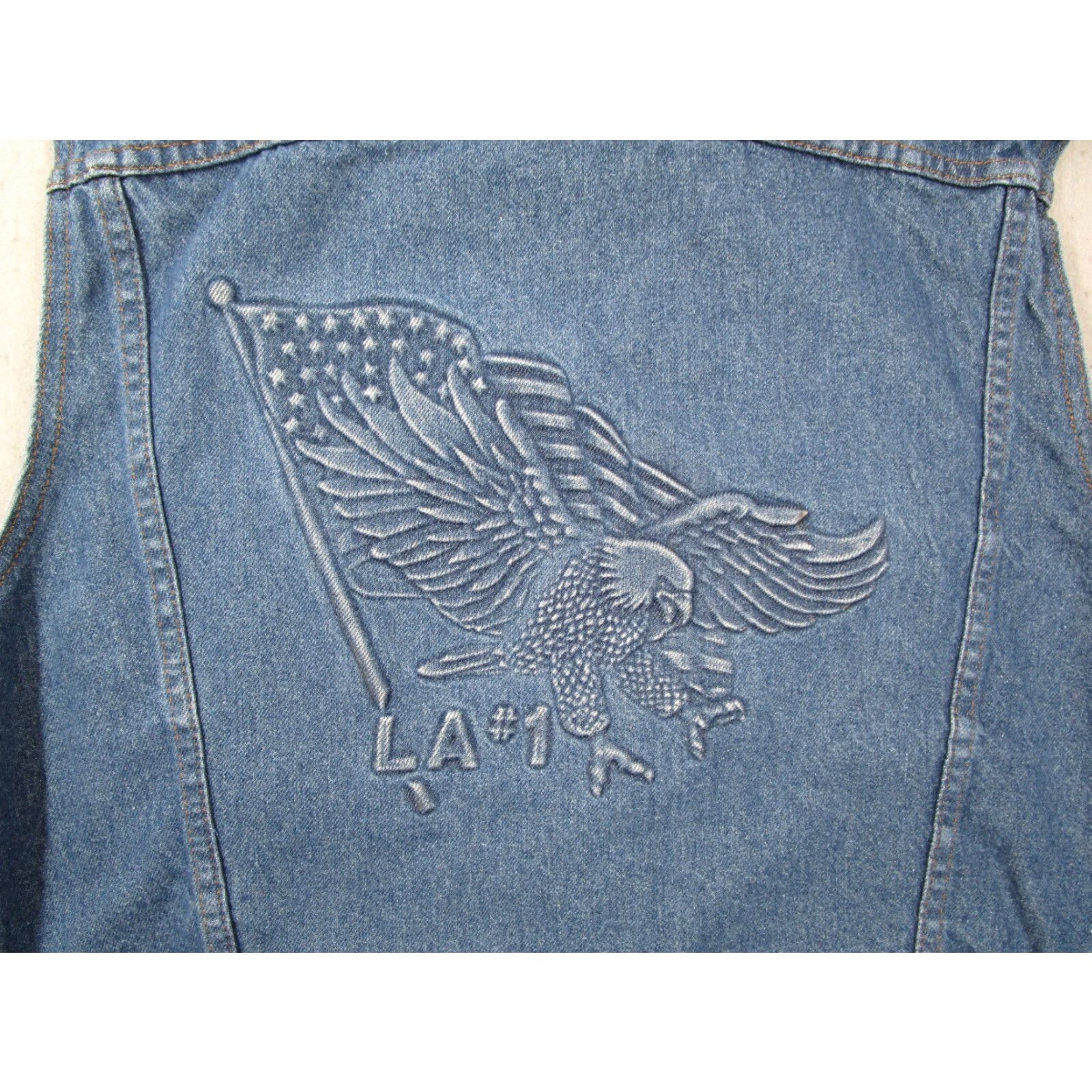 Vintage Tyca Denim Vest Mens Small Blue Button Up Embroidered Eagle Made in USA Vest Size US S / EU 44-46 / 1 - 6 Thumbnail