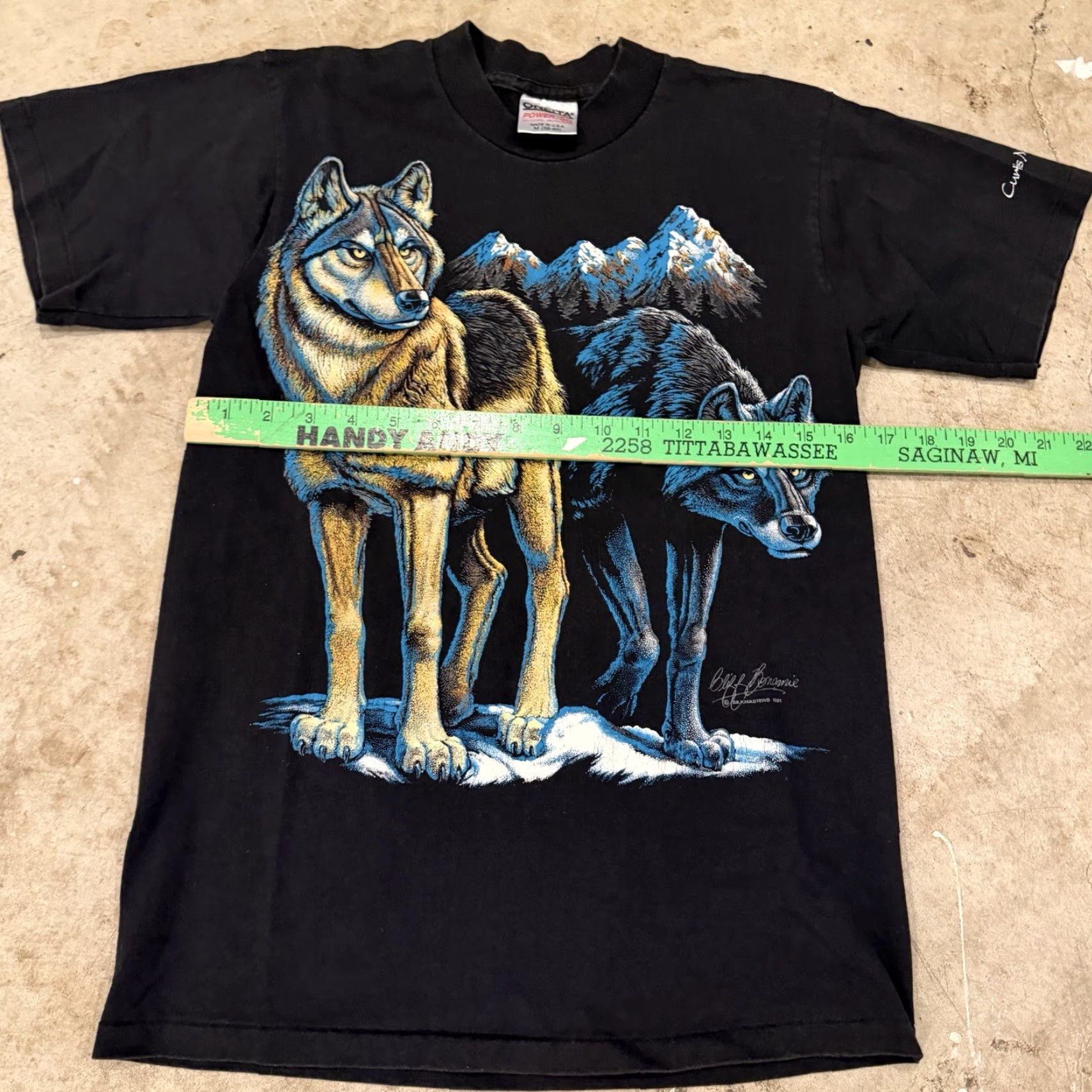 Vintage VINTAGE Timberwolf Wolfs Alaska T Shirt Medium Oneita Single Stitch Men Black Short Sleeve Wolf Animals VTG M Mens Size US M / EU 48-50 / 2 - 6 Thumbnail