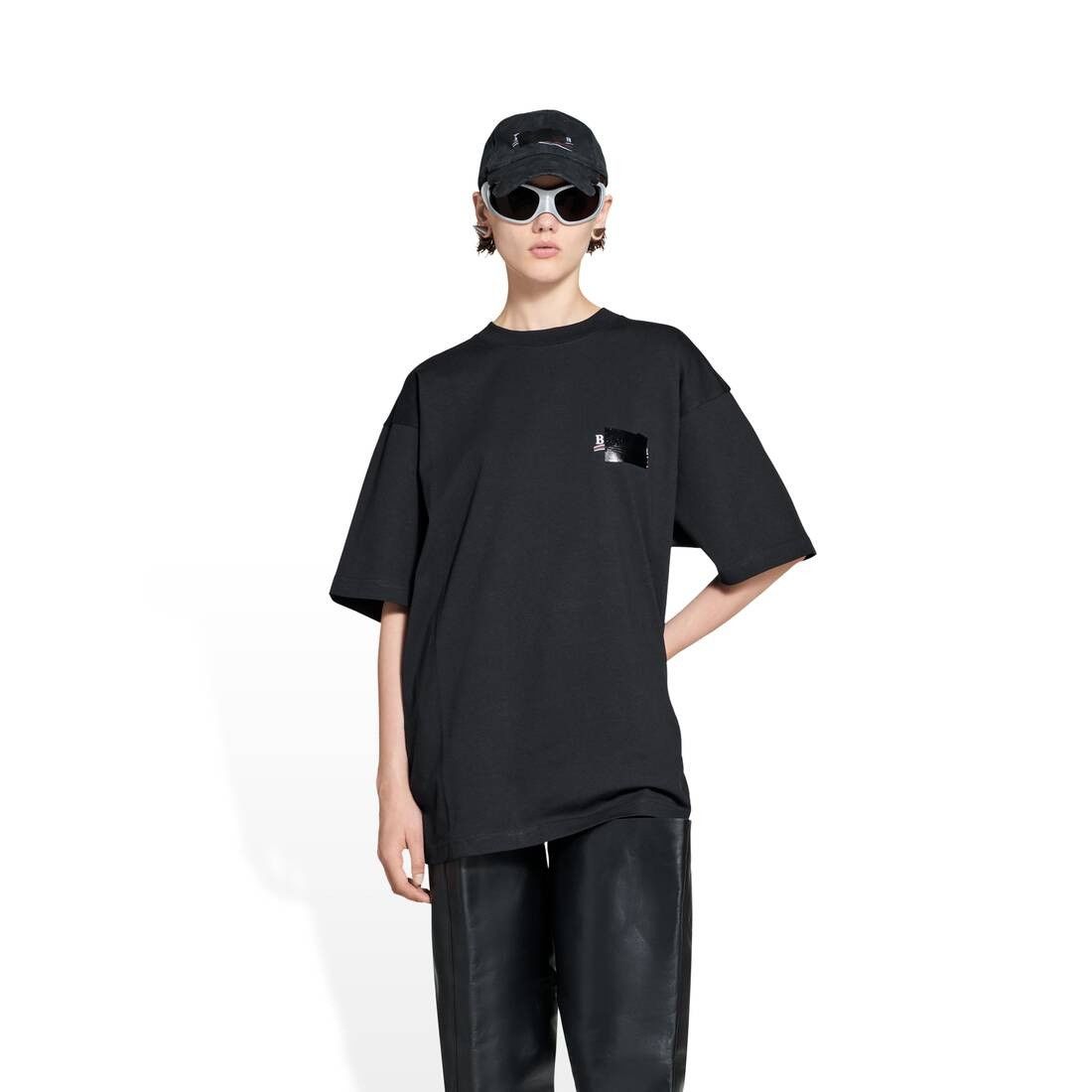 Balenciaga o1srvl11e0425 Gaffer T-Shirt Large Fit in Black Size S / US 4 / IT 40 - 5 Thumbnail