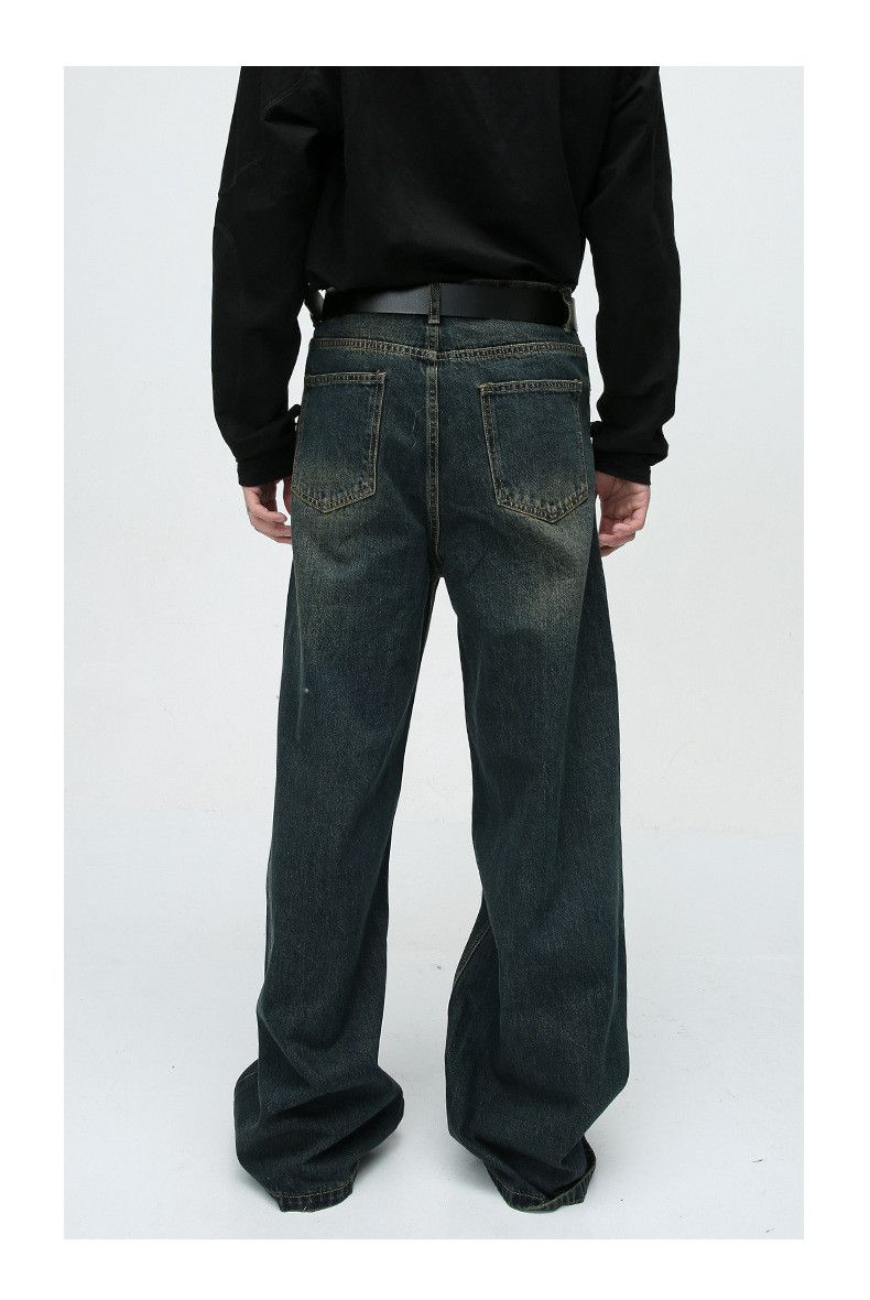 Vintage American retro washed straight leg distressed jeans Size US 32 / EU 48 - 4 Thumbnail