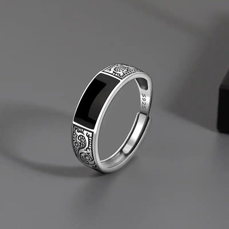 Jewelry New Vintage Dragon Pattern Titanium Steel Ring Size ONE SIZE - 1 Thumbnail