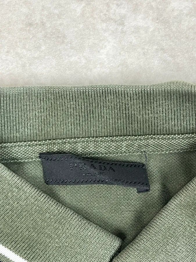 Prada 2000s Prada Linea Rossa Olive Green Polo Shirt Size US S / EU 44-46 / 1 - 7 Thumbnail