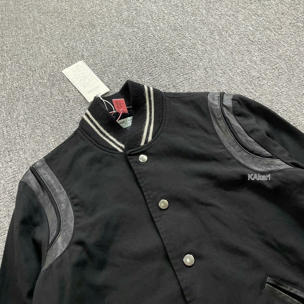 Saint Laurent Paris SAINT LAURENT SLP Black White Baseball Jacket Size US M / EU 48-50 / 2 - 3 Thumbnail