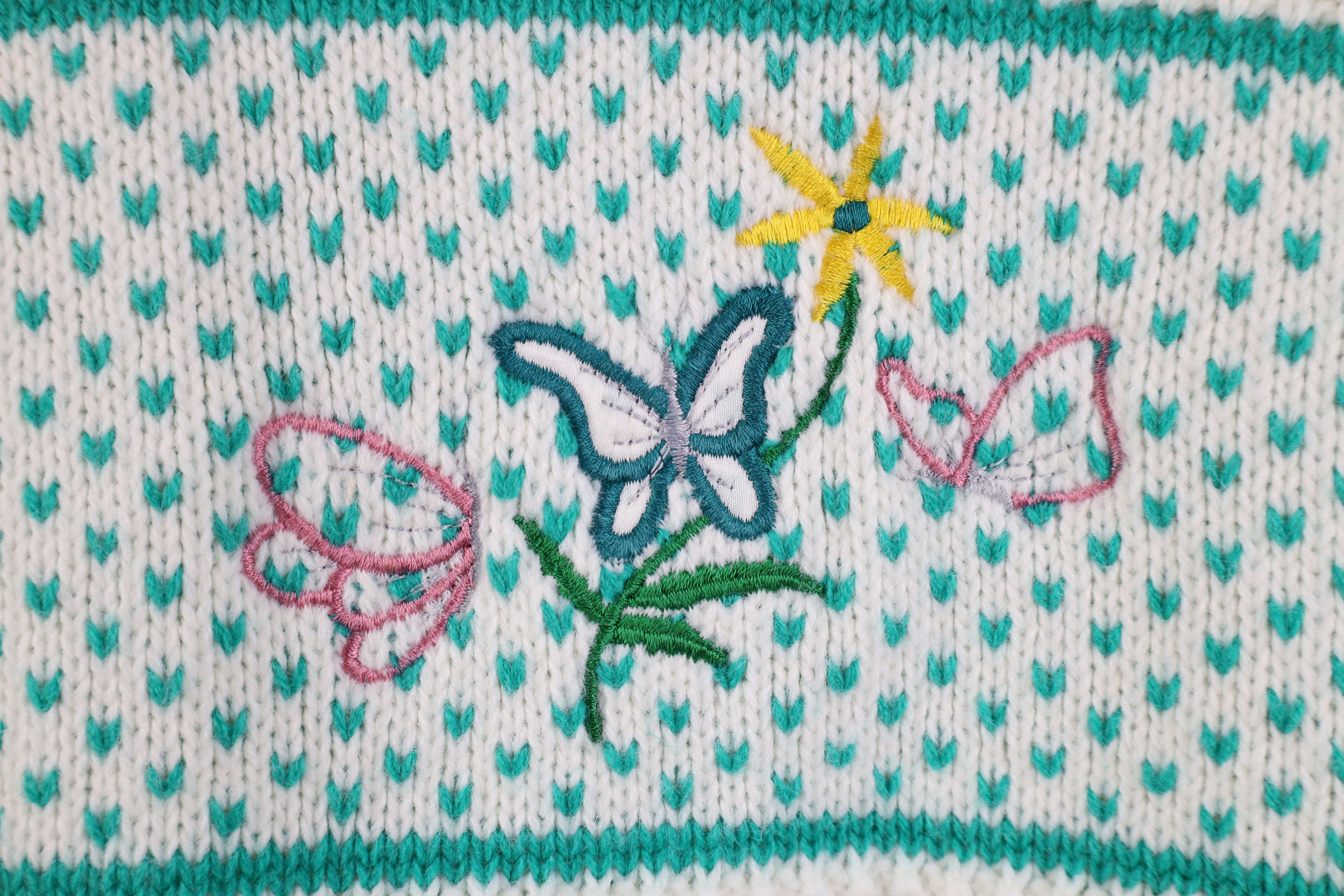 Vintage Vintage 90s Streetwear Flower Collared Sweatshirt USA Size L / US 10 / IT 46 - 4 Thumbnail