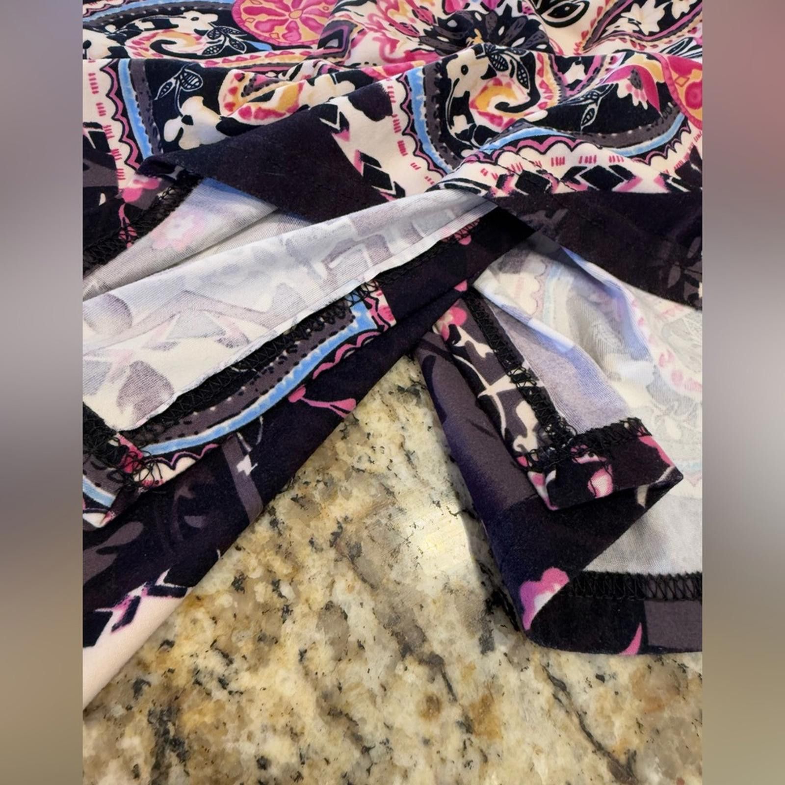 Sterling Silver Silverts floral paisley lace maxi nightgown black pink SZ XL Size ONE SIZE - 6 Thumbnail