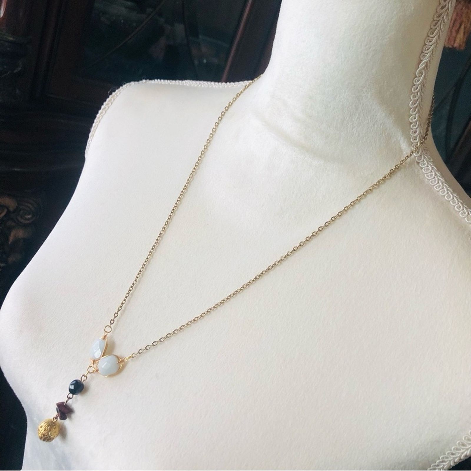 Handmade Handcrafted genuine stone dangle “y” necklace Size ONE SIZE - 3 Thumbnail